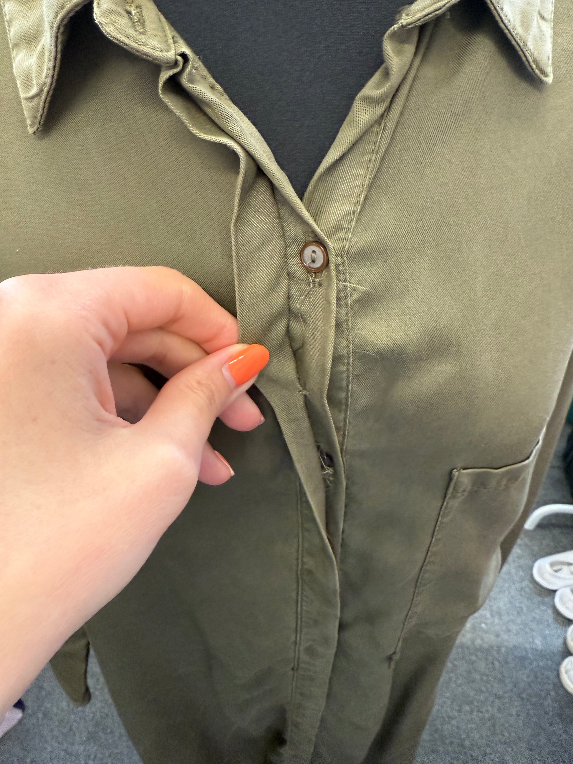 Zara khaki longline shirt