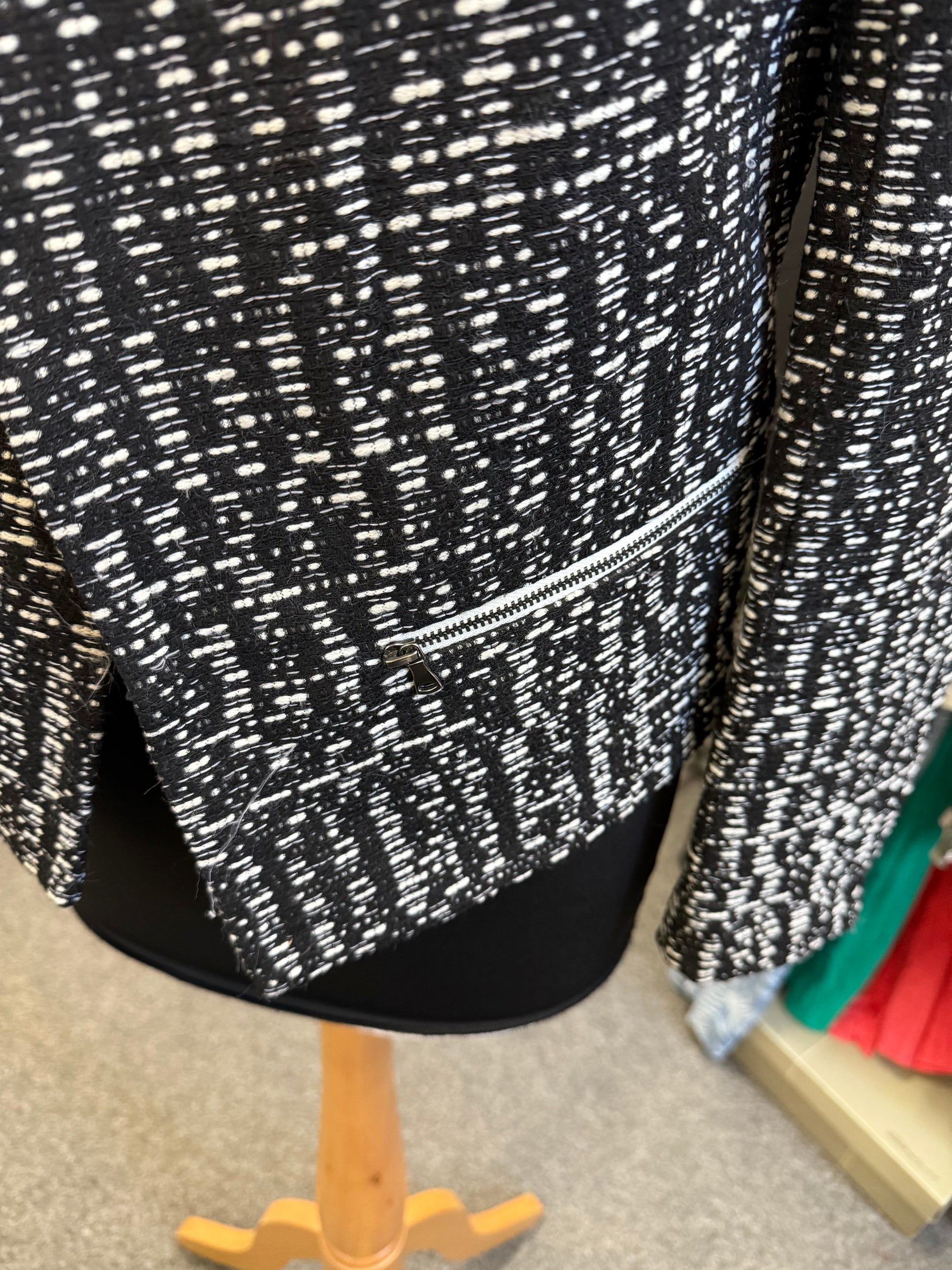Topshop collarless jacquard jacket