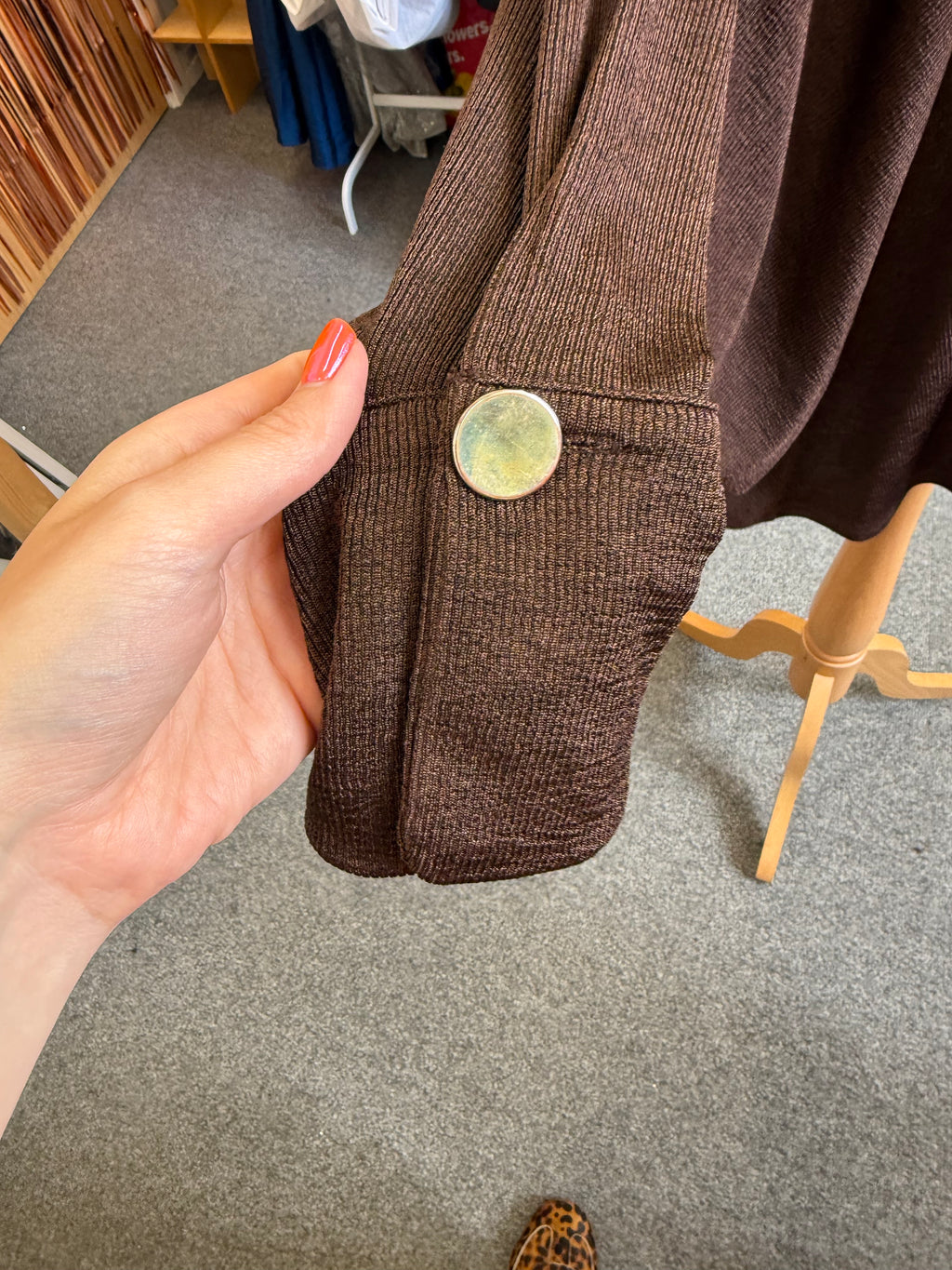 Zara oversize brown rib top