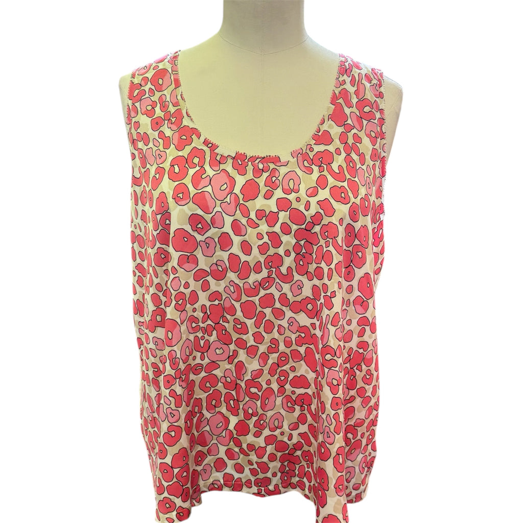 M&S animal print front pink sleeveless top