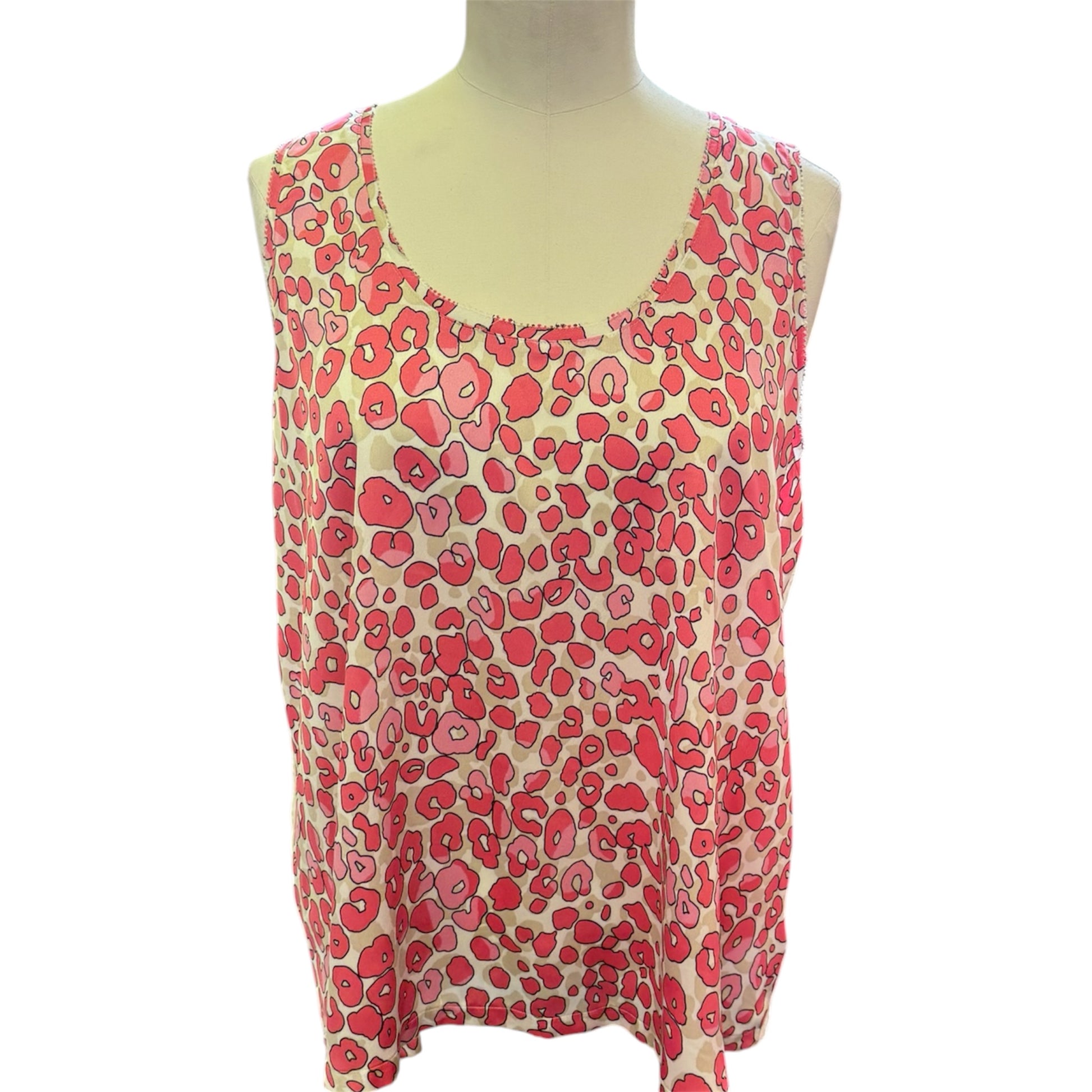M&S animal print front pink sleeveless top