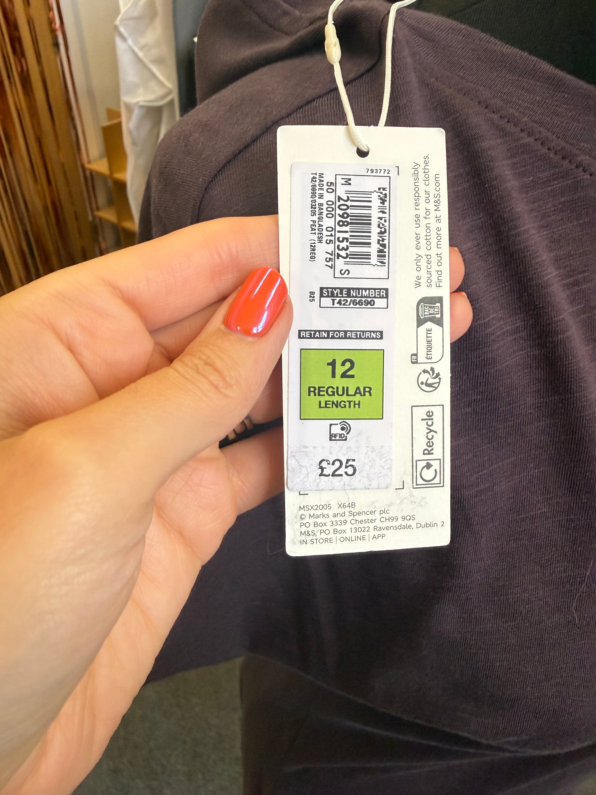M&S round neck rusche side midi t-shirt dress