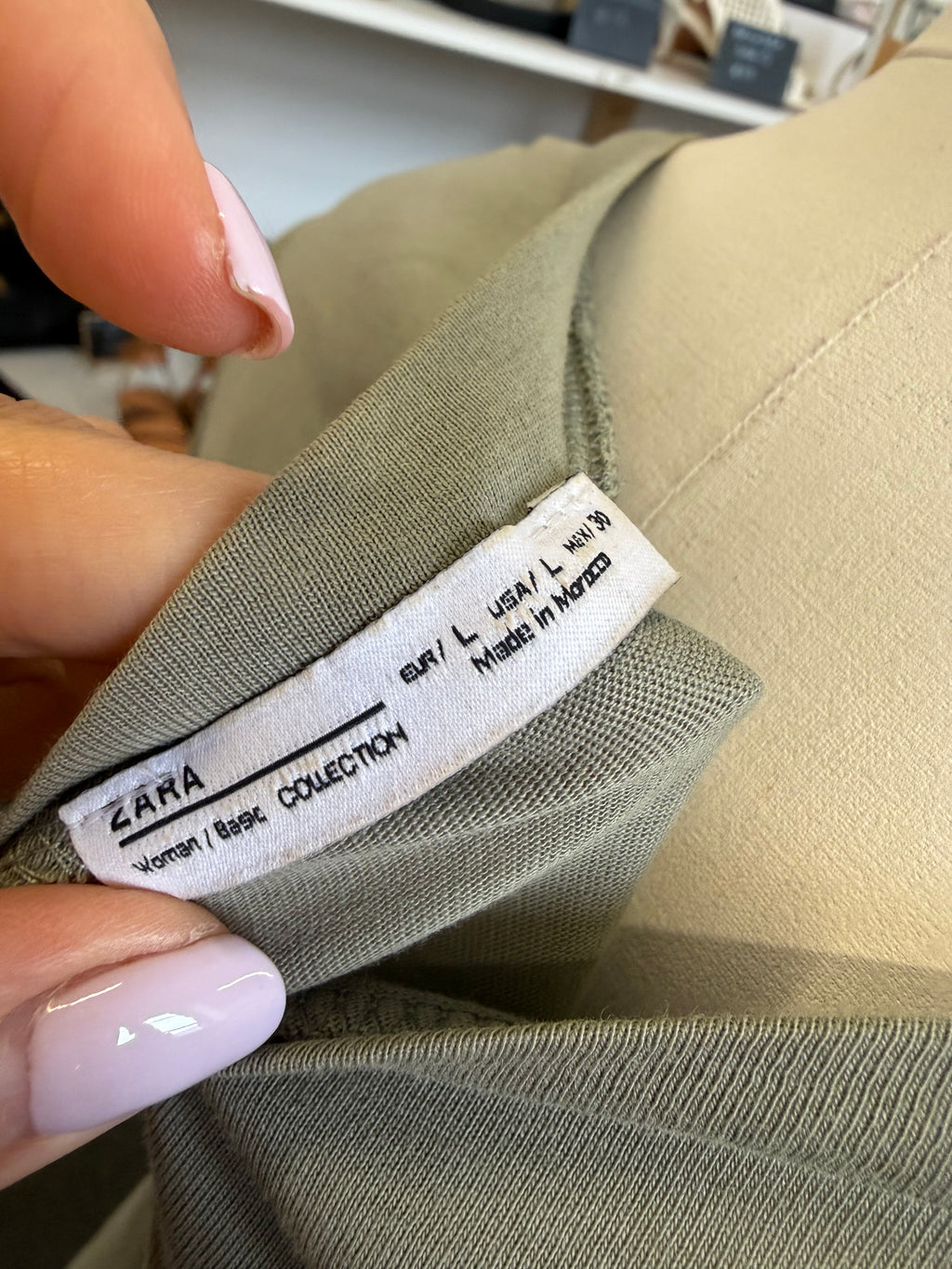 Zara khaki longline tie front top