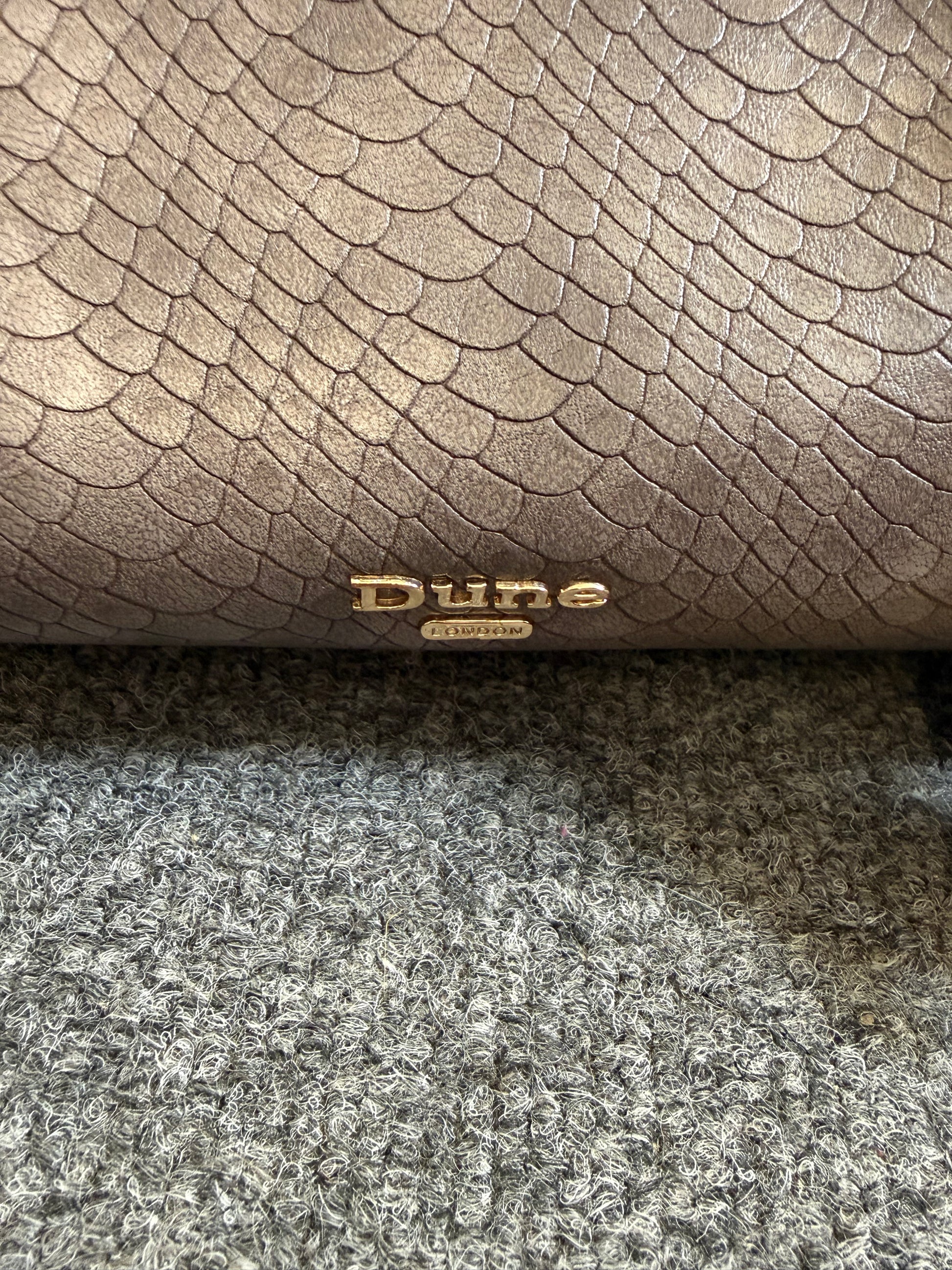 Dune snakeskin handbag