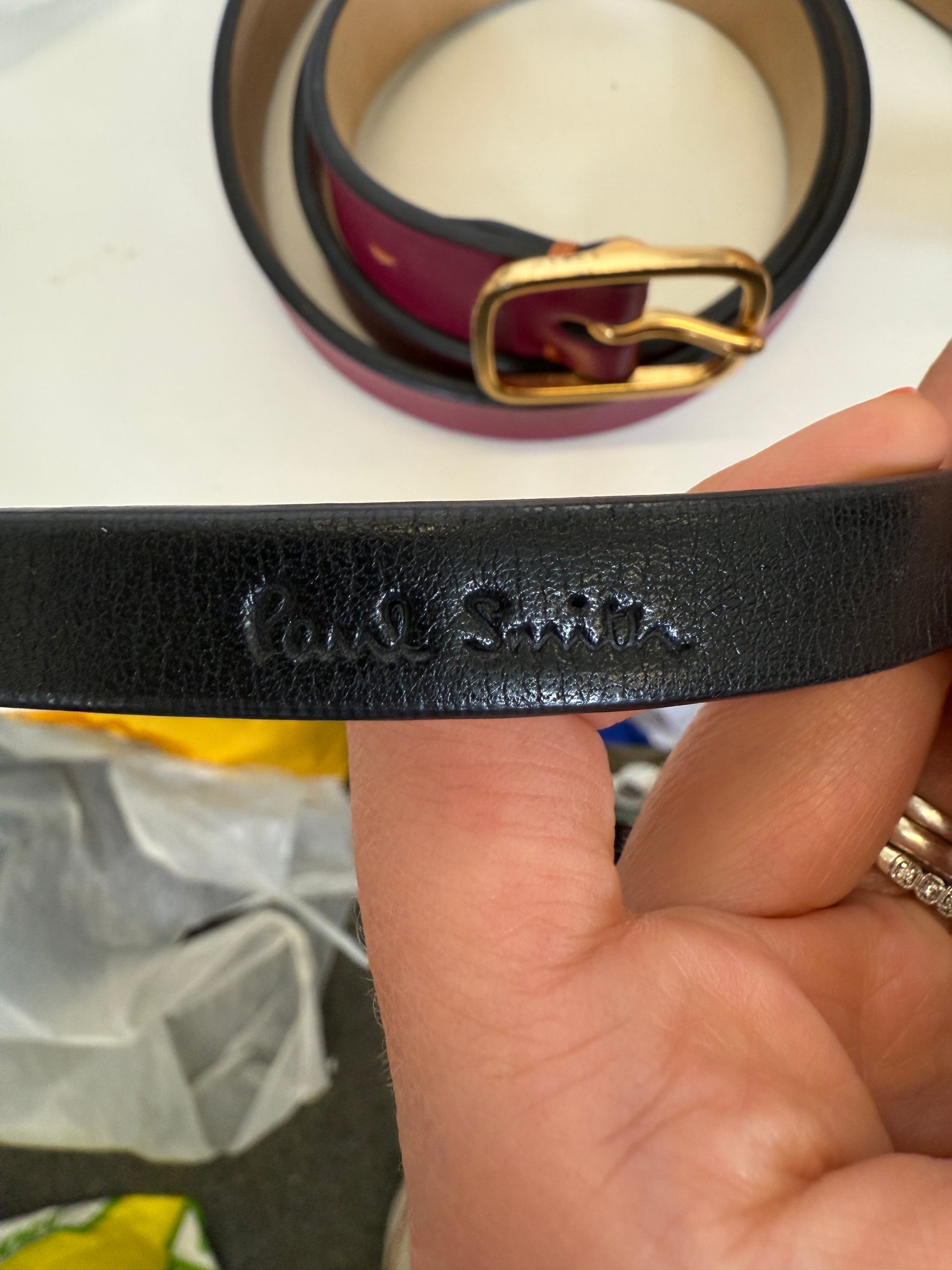 Paul Smith gold buckle belt