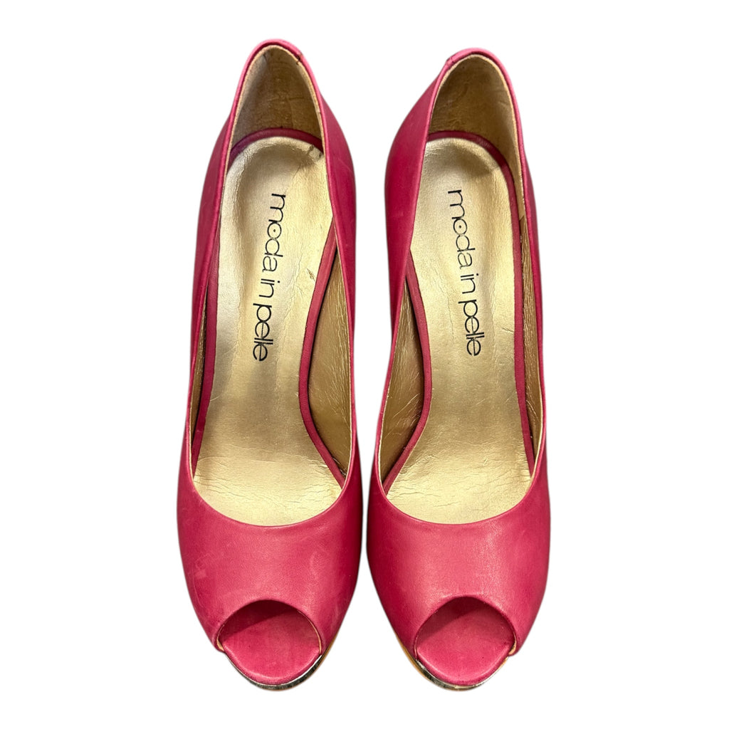 Moda In Pelle pink peep toe heels