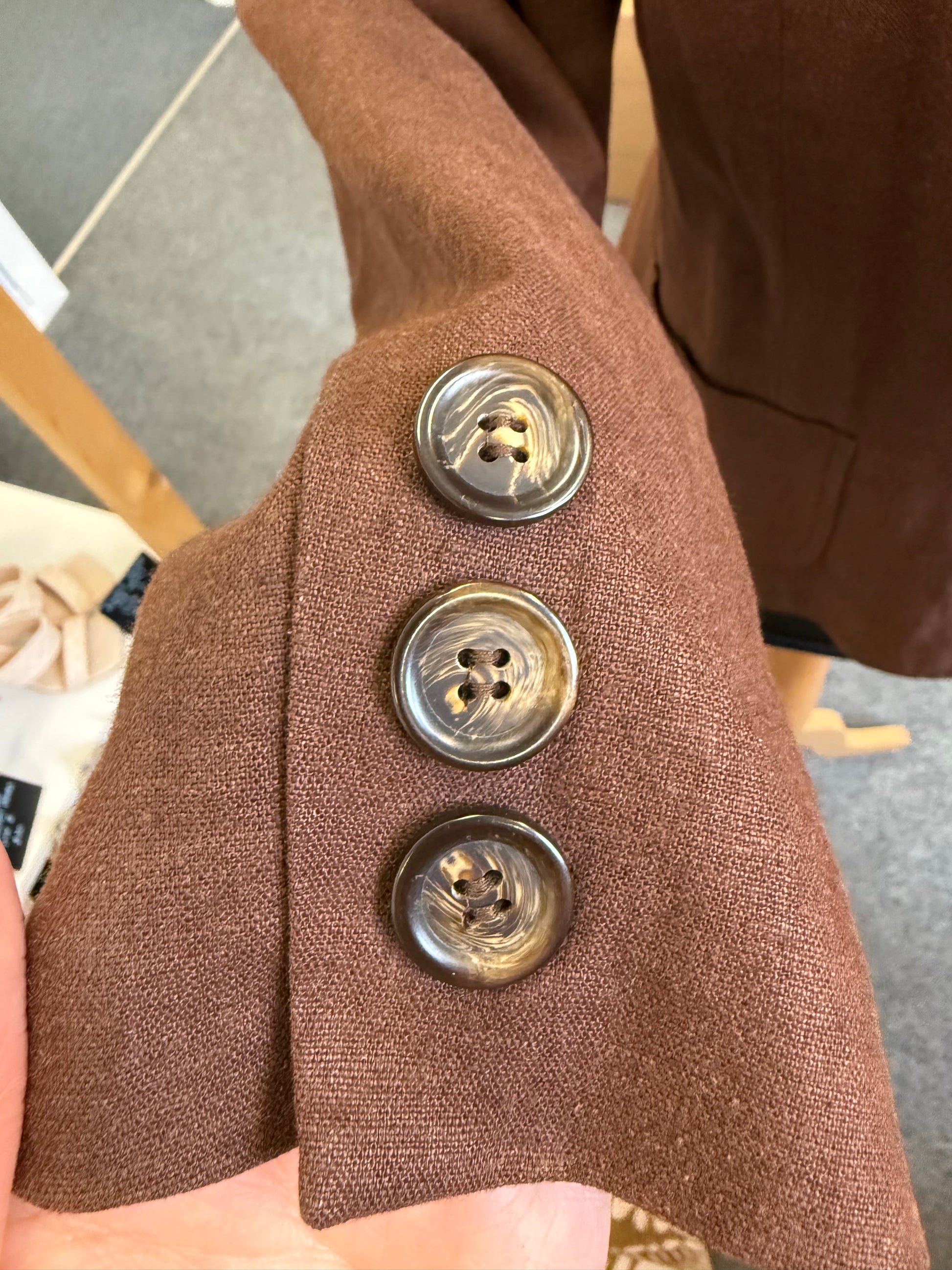 Topshop vintage fitted brown blazer