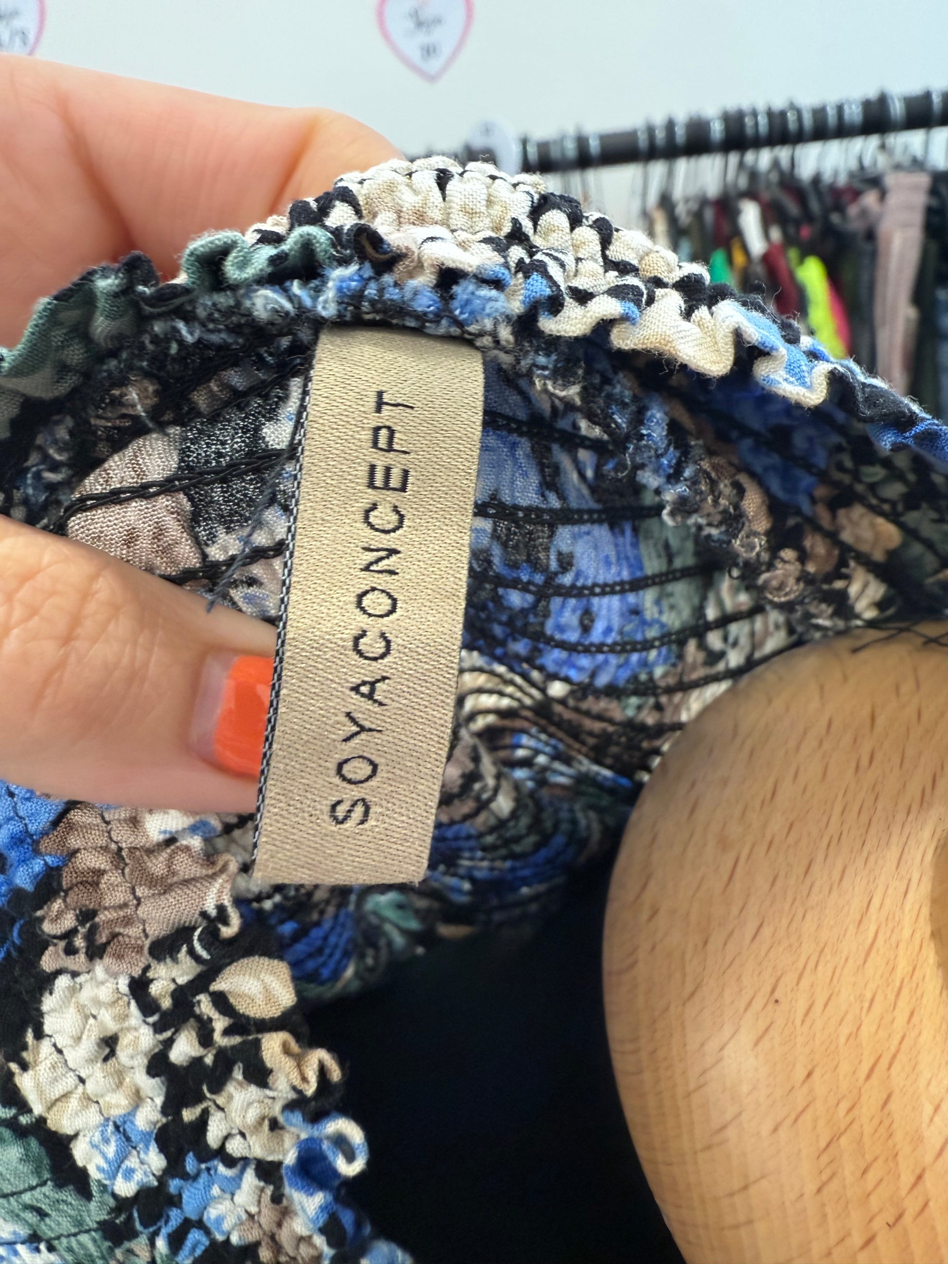 Soya Concept floral high neck long sleeve blouse