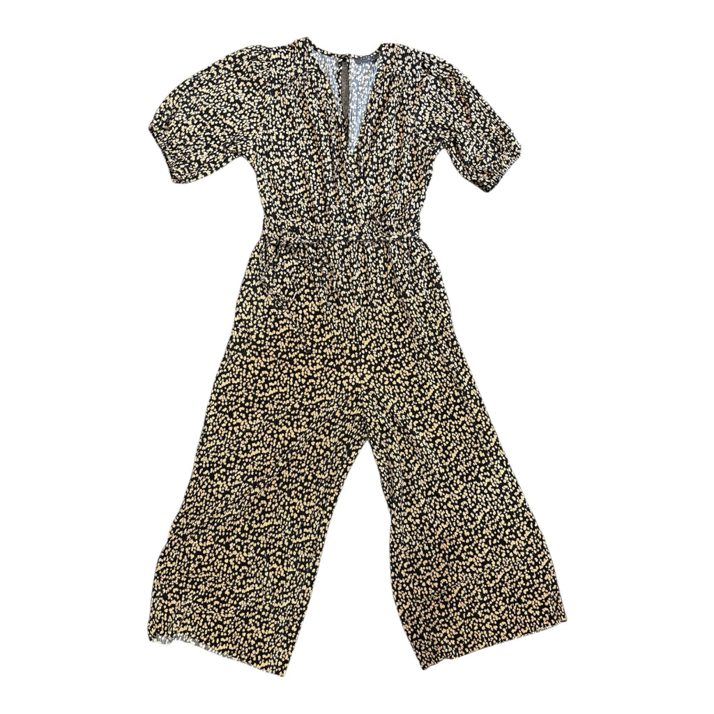 Papaya animal print wide leg cropped jumpsuit