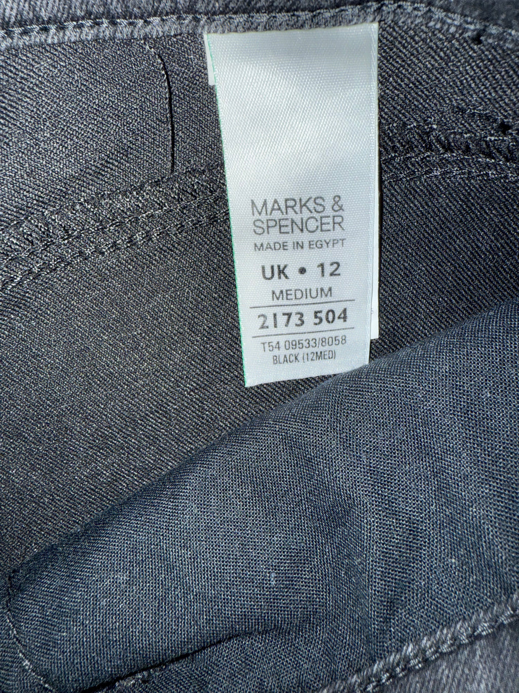 M&S super stretch wet look jeans