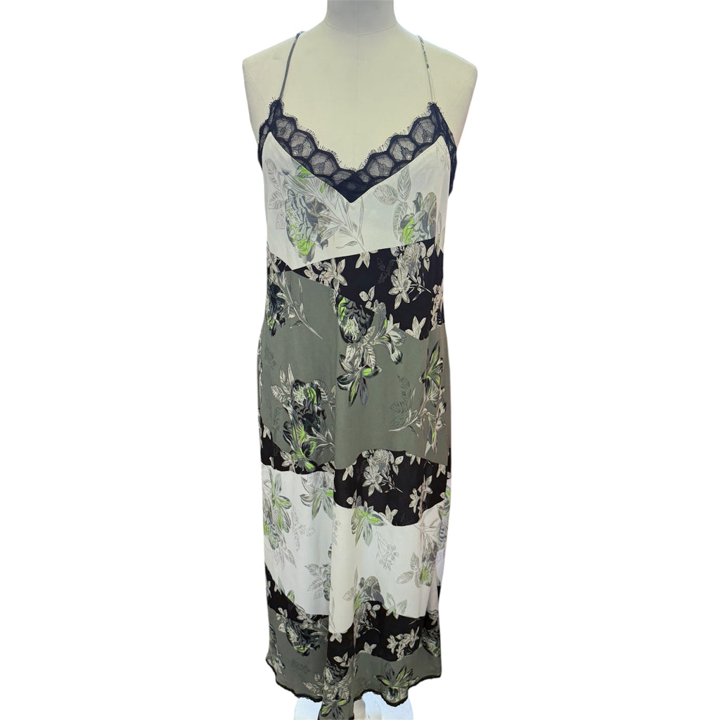 Next floral pattern lace detail midi dress