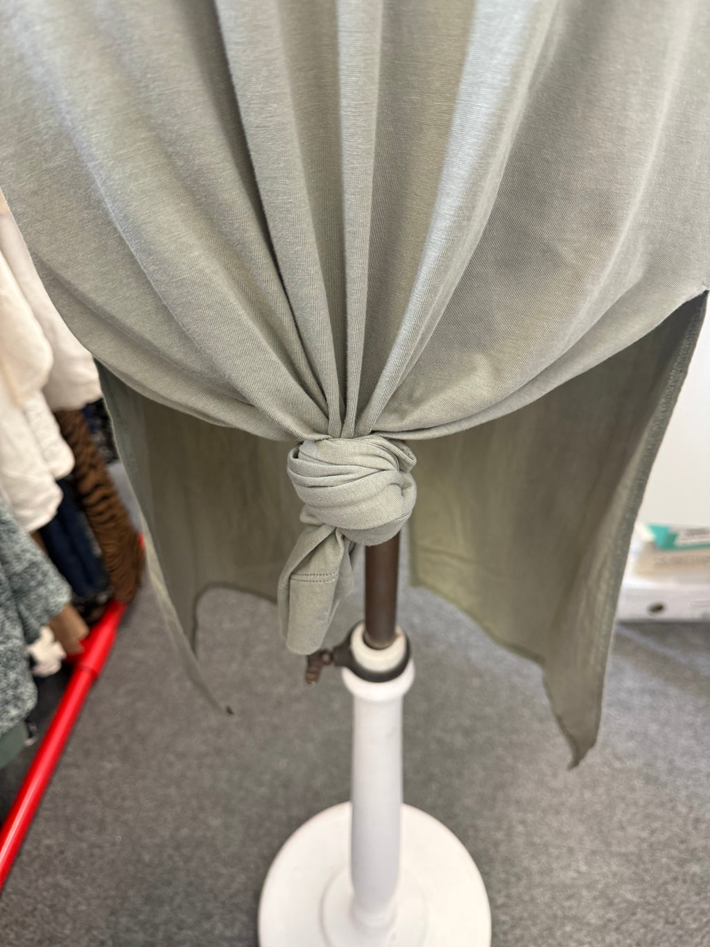 Zara khaki longline tie front top