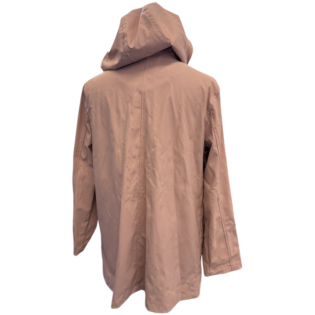 Pink hooded raincoat