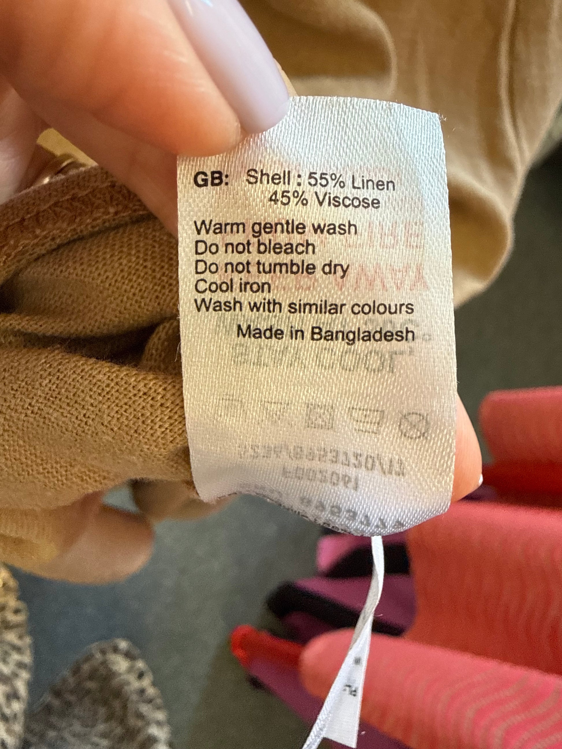 New Look linen blend brown midi dress