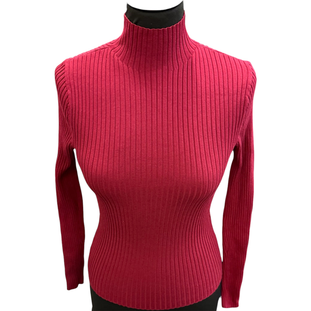 Zara burgundy ribbed jumper