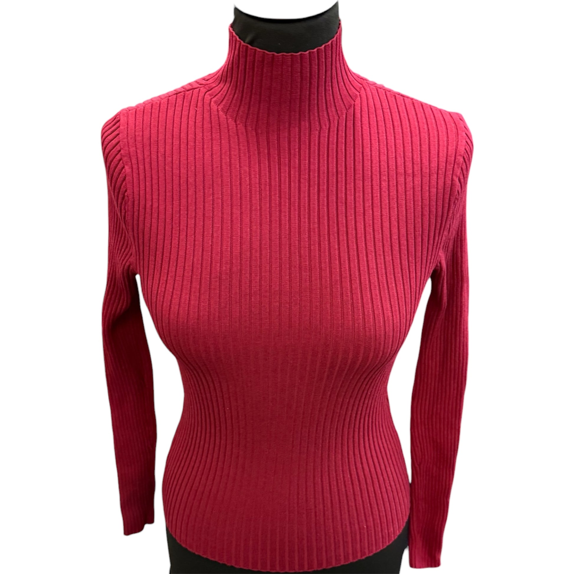 Zara burgundy ribbed jumper