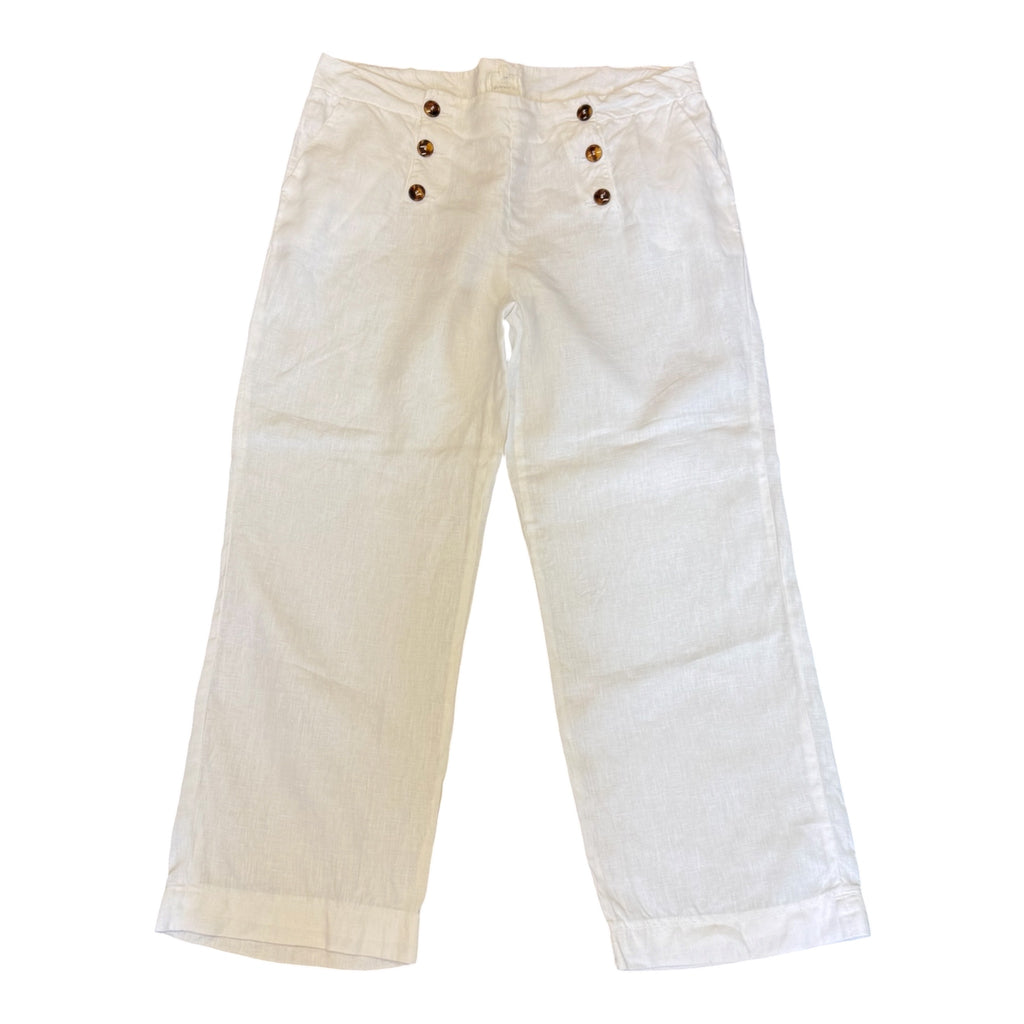 Maison 123 Paris white wide leg linen trousers