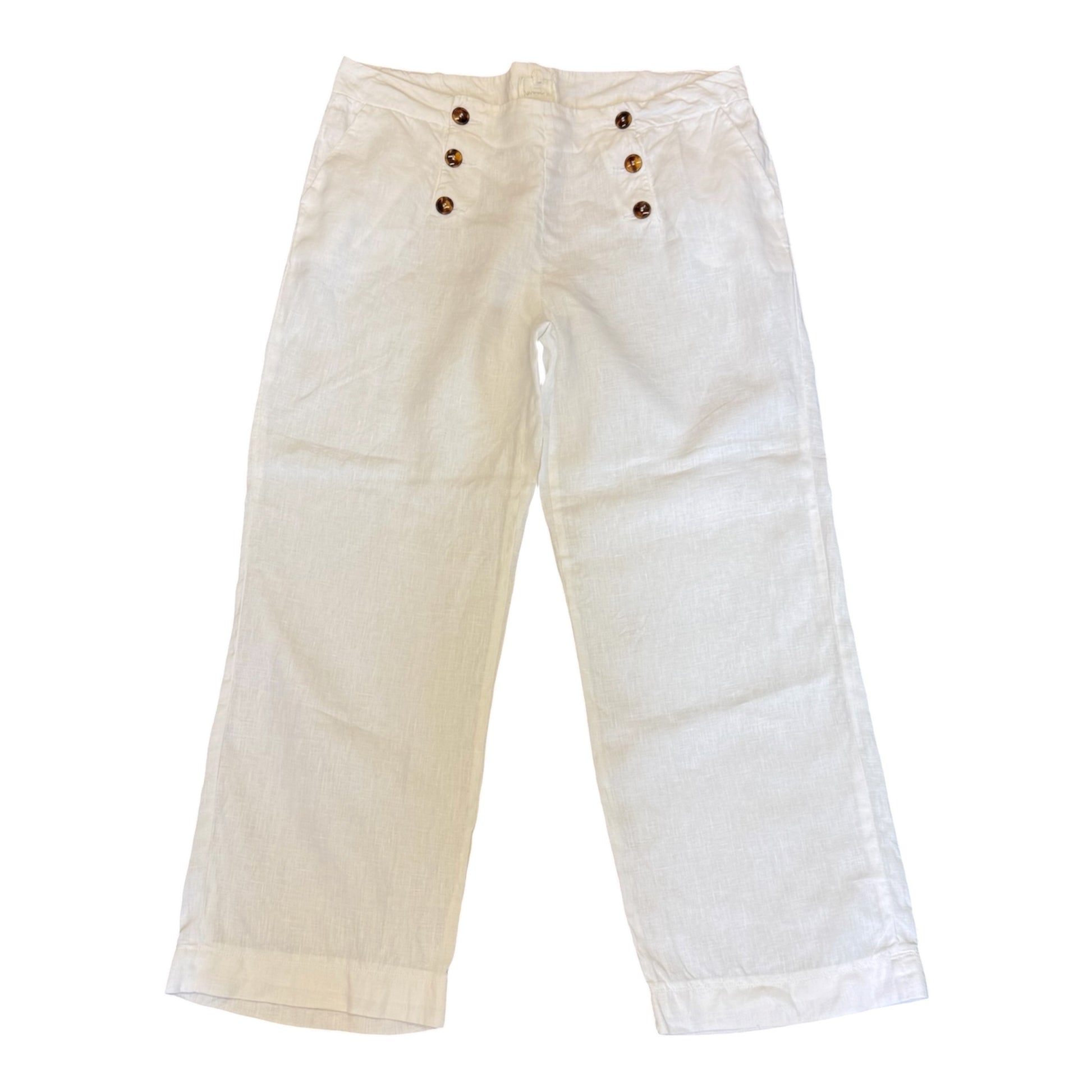 Maison 123 Paris white wide leg linen trousers