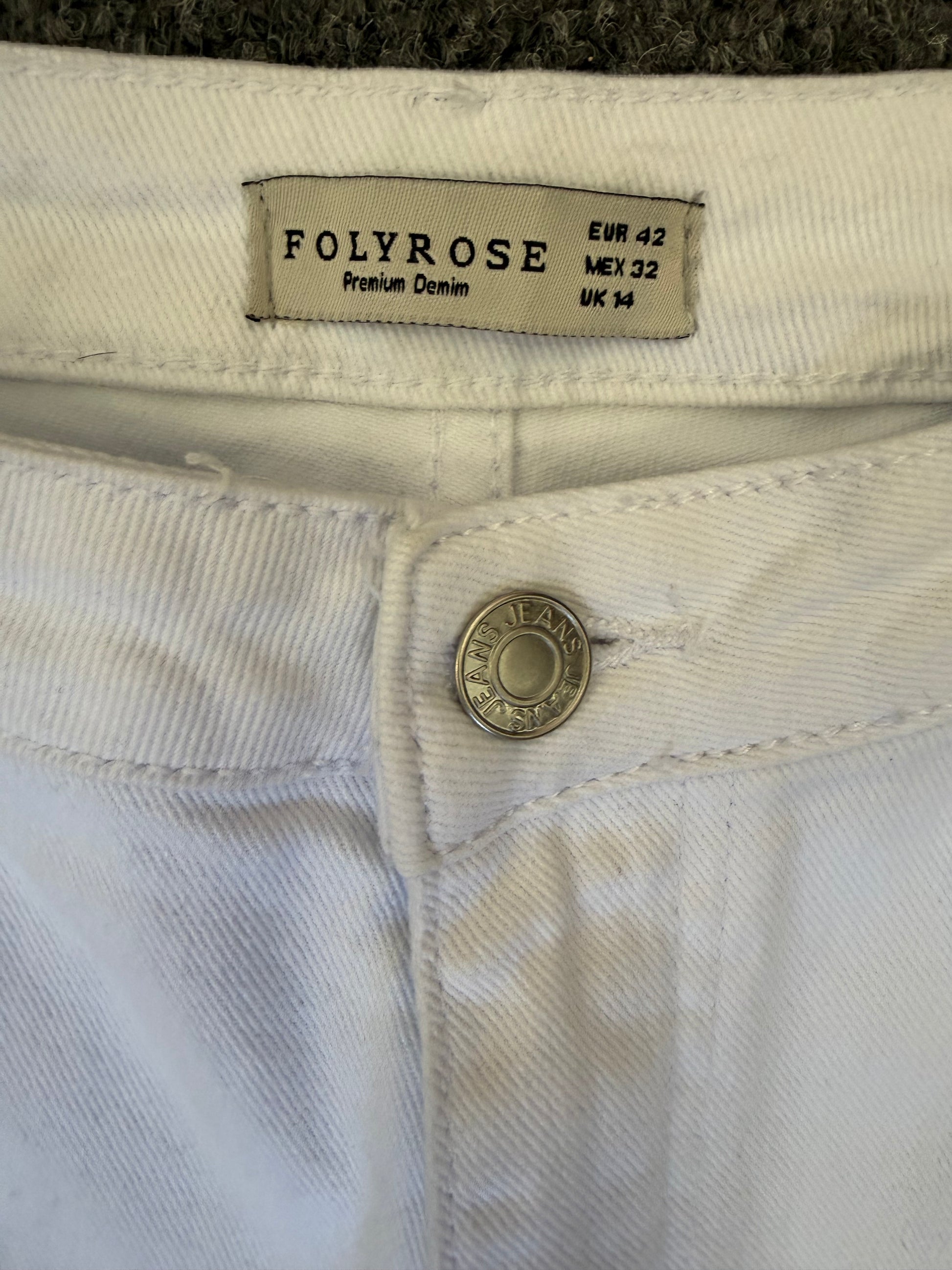 Foly Rose white wide leg jeans