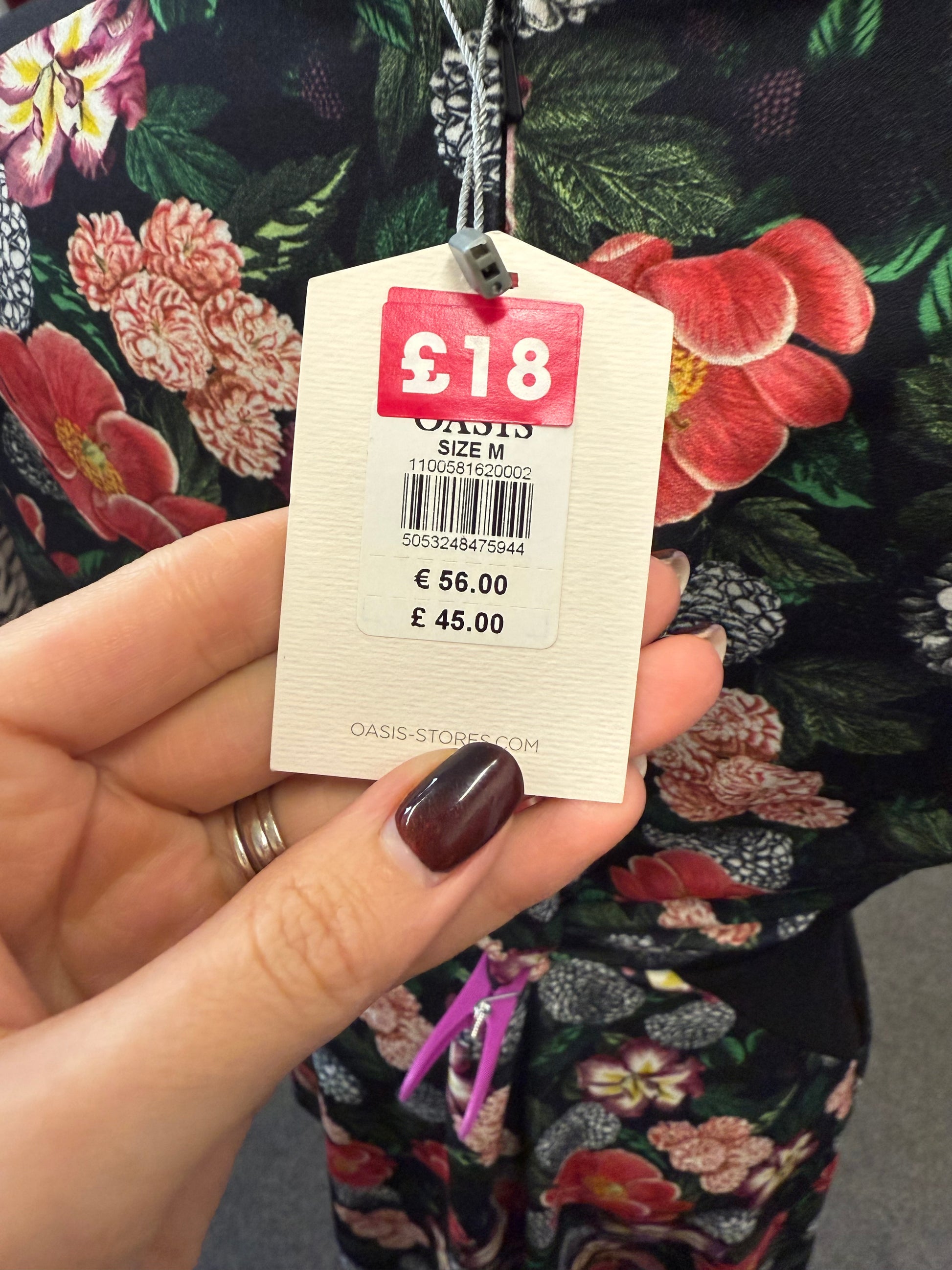 Oasis floral short sleeved mini dress