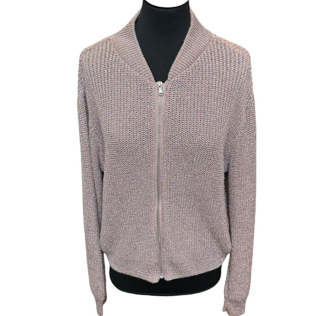 Primark pink glitter zip cardigan