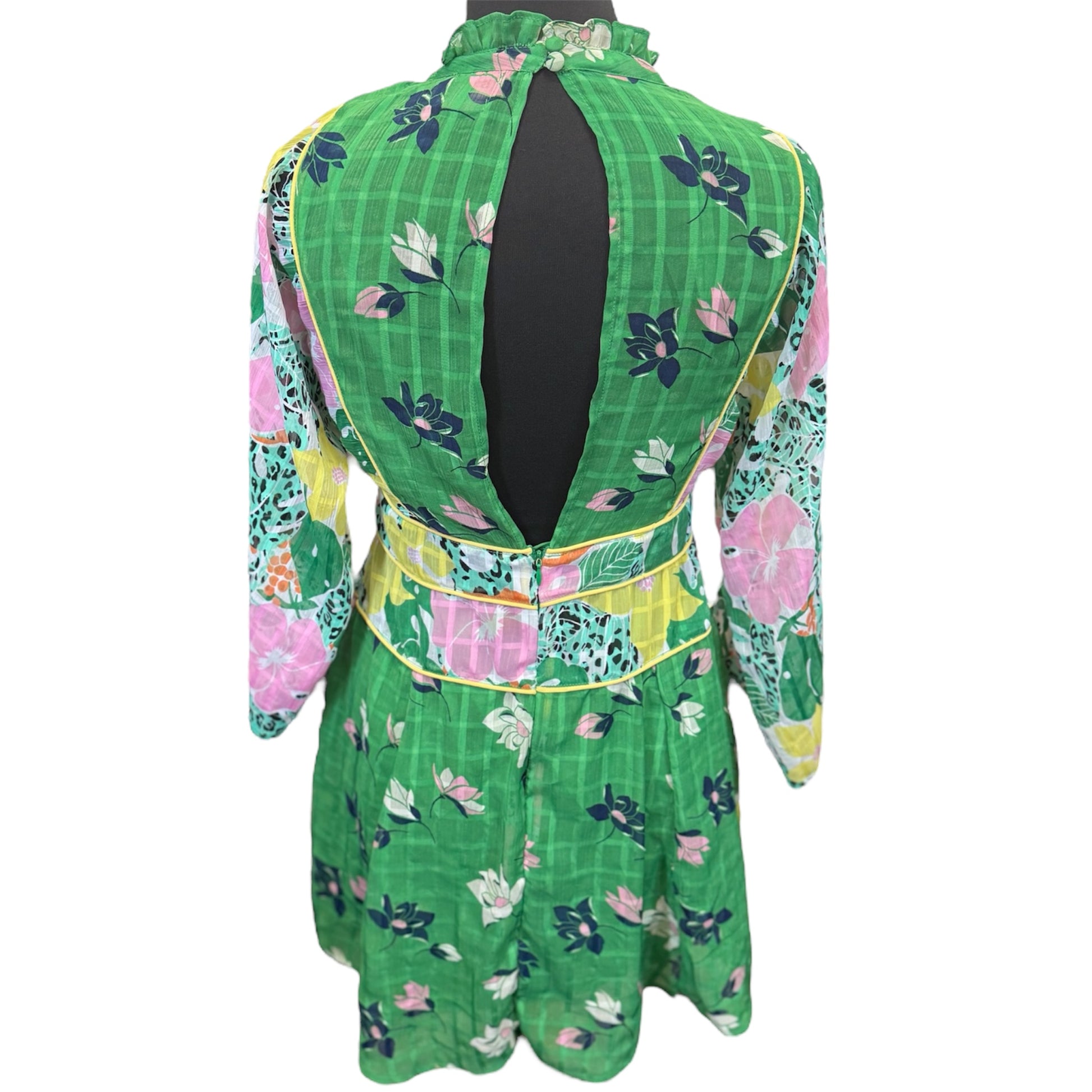 ASOS high neck open back long sleeved mini dress with underslip