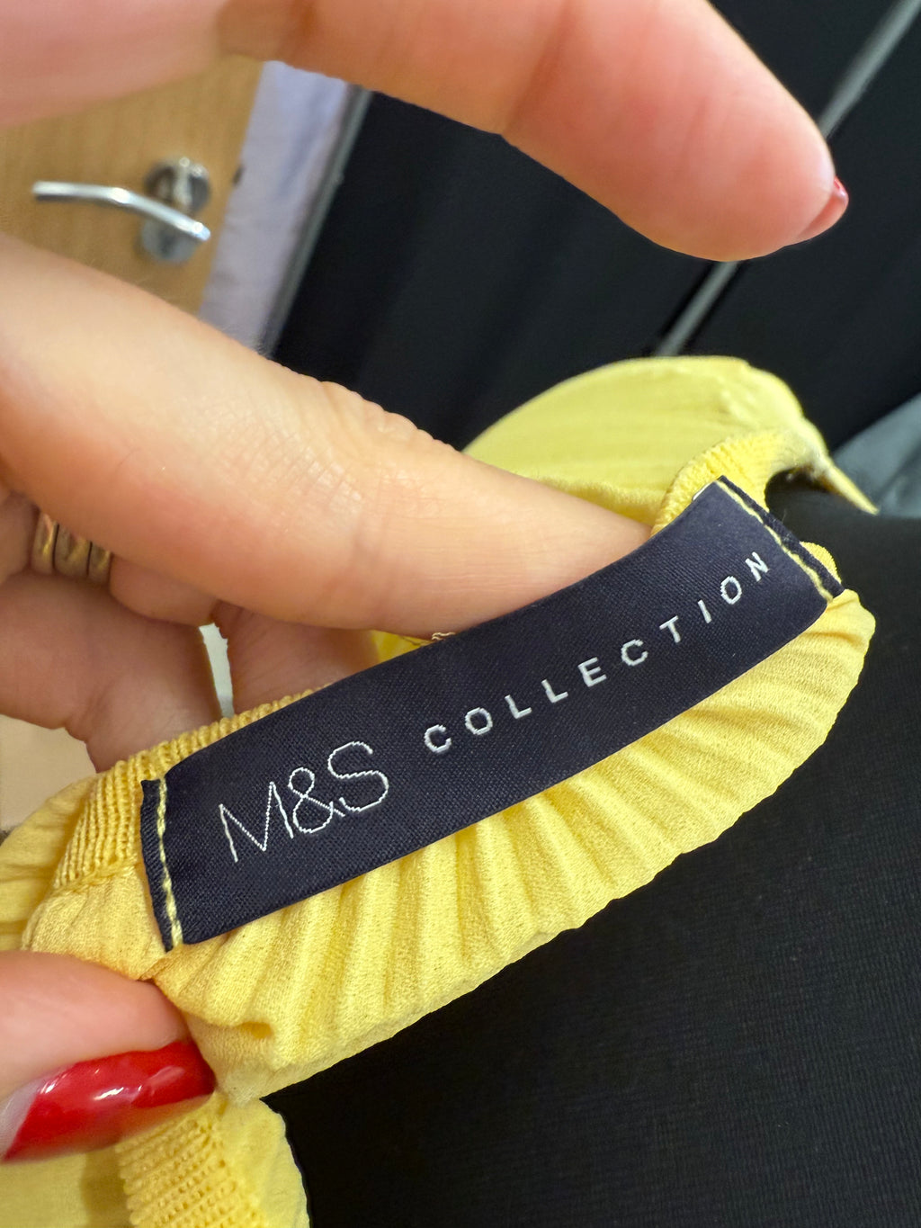 M&S pleated back shirt sleeve top