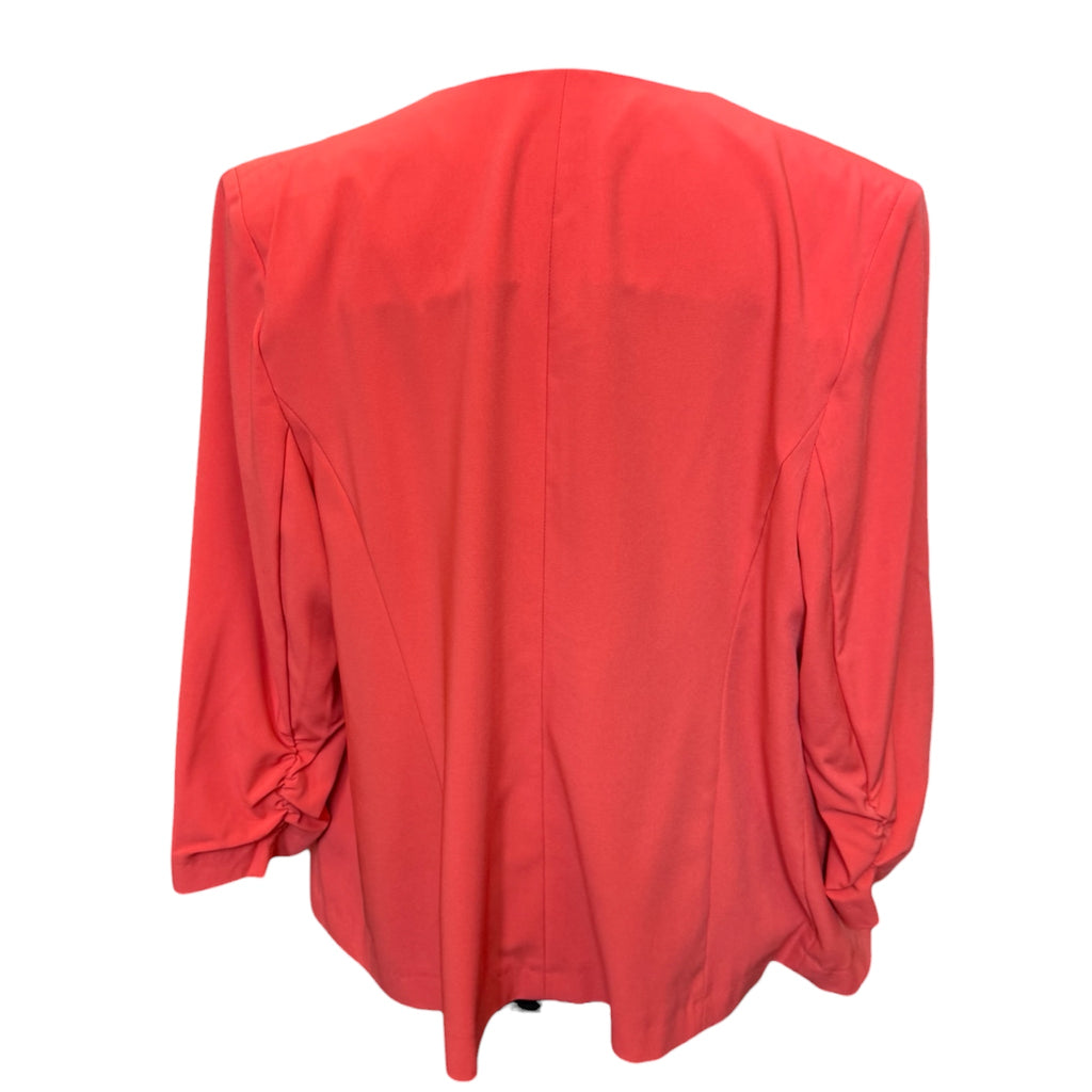 M&S ruffle sleeve coral blazer
