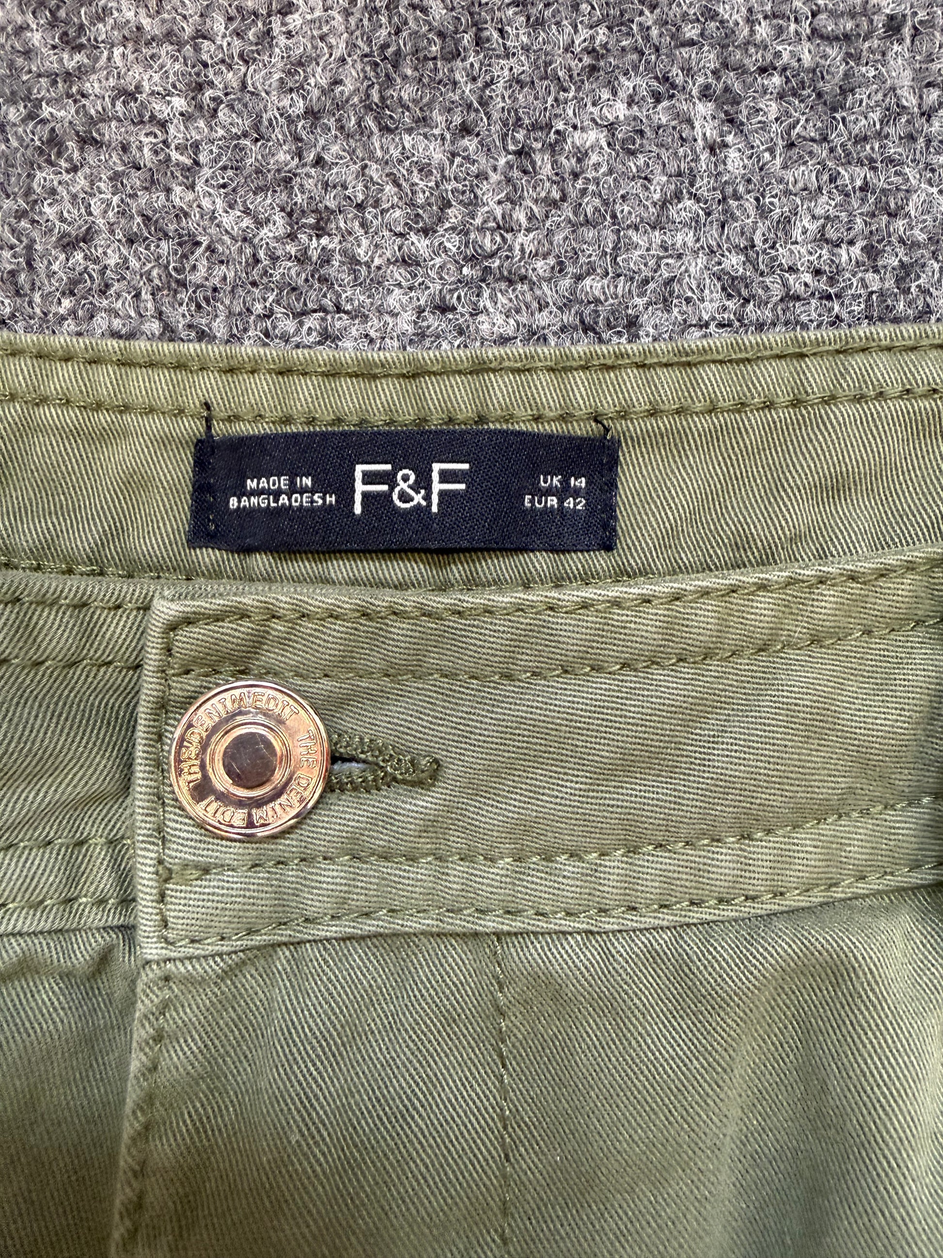 F&F khaki wide leg cargos