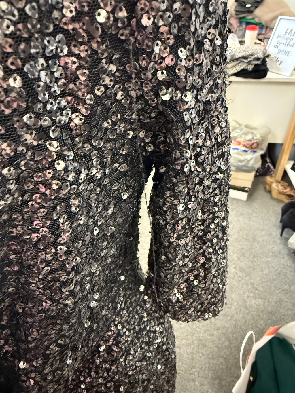 Kelly Brook sequin scoop back mini dress