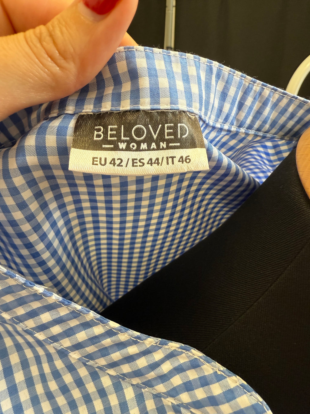 Beloved Woman check ruffle short sleeve blouse