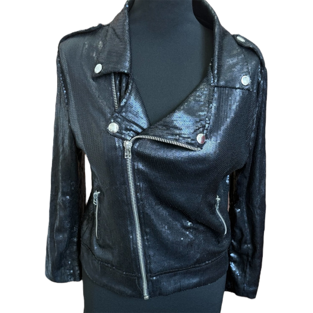 Zara sequin biker jacket