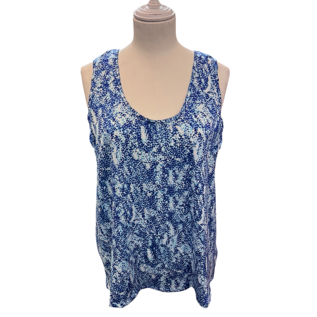 M&S blue pattern front sleeveless top