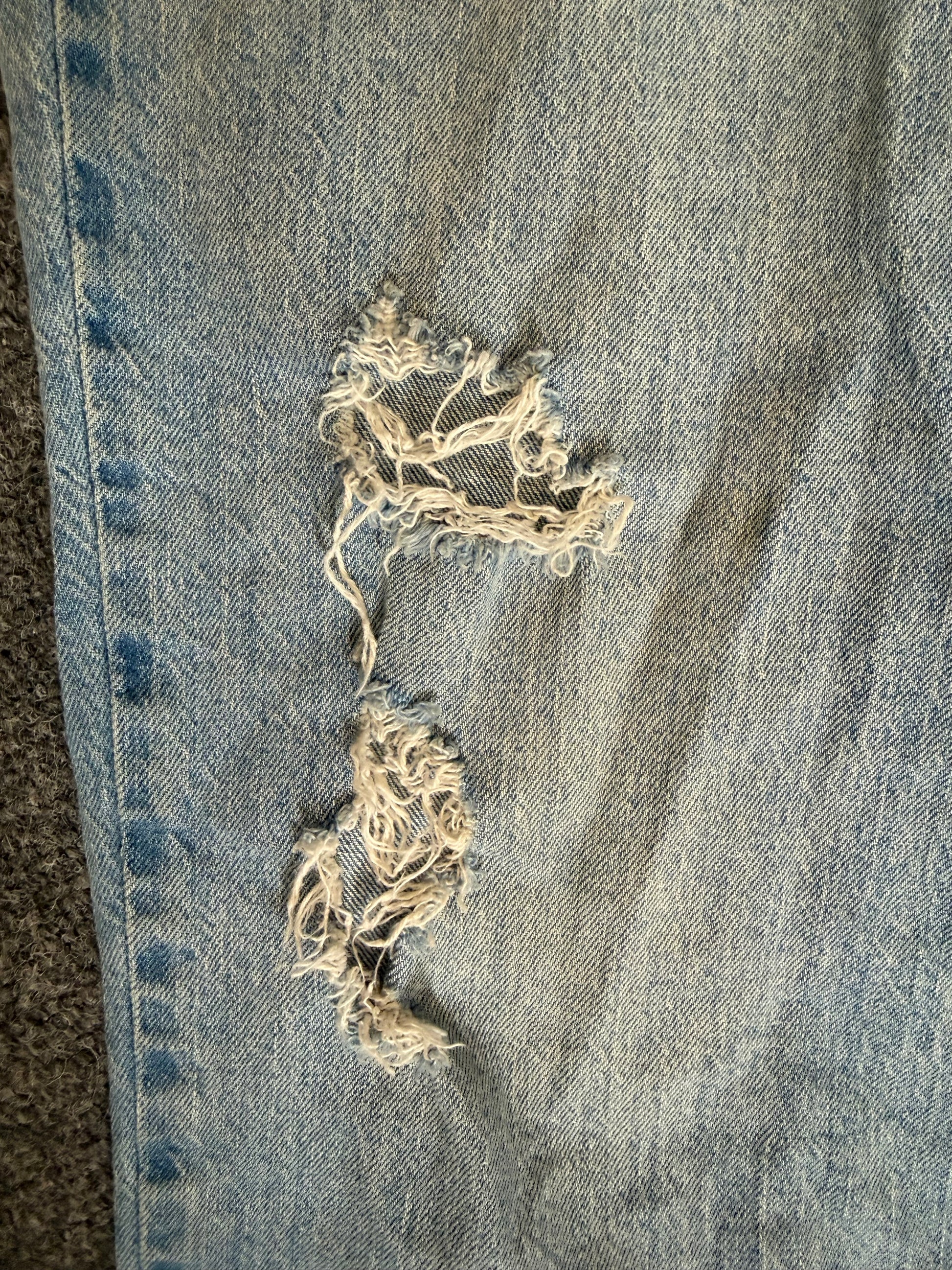 George fashion fit ripped light blue jeans