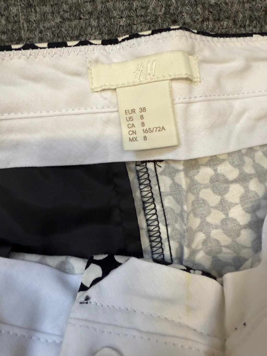 H&M geometric print tapered trousers