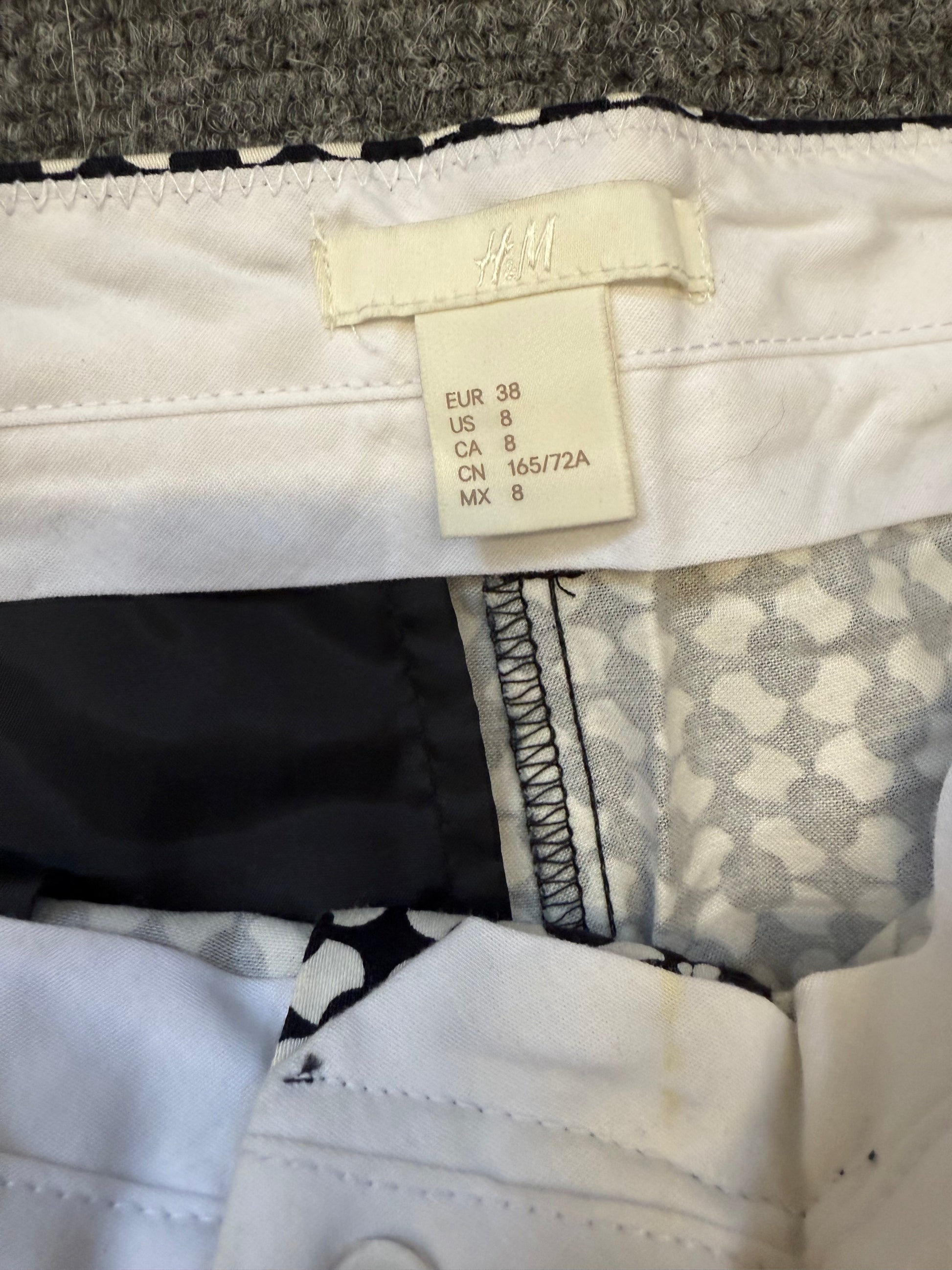 H&M geometric print tapered trousers