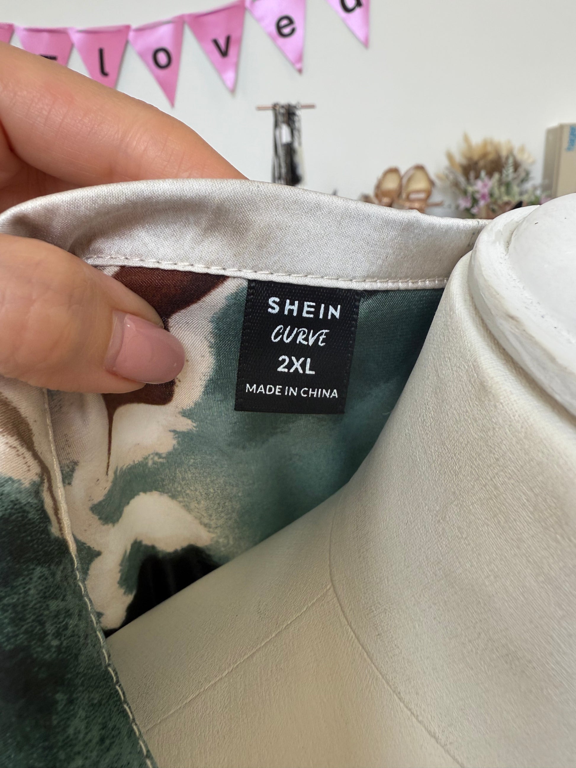 Shein marble effect wrap dress