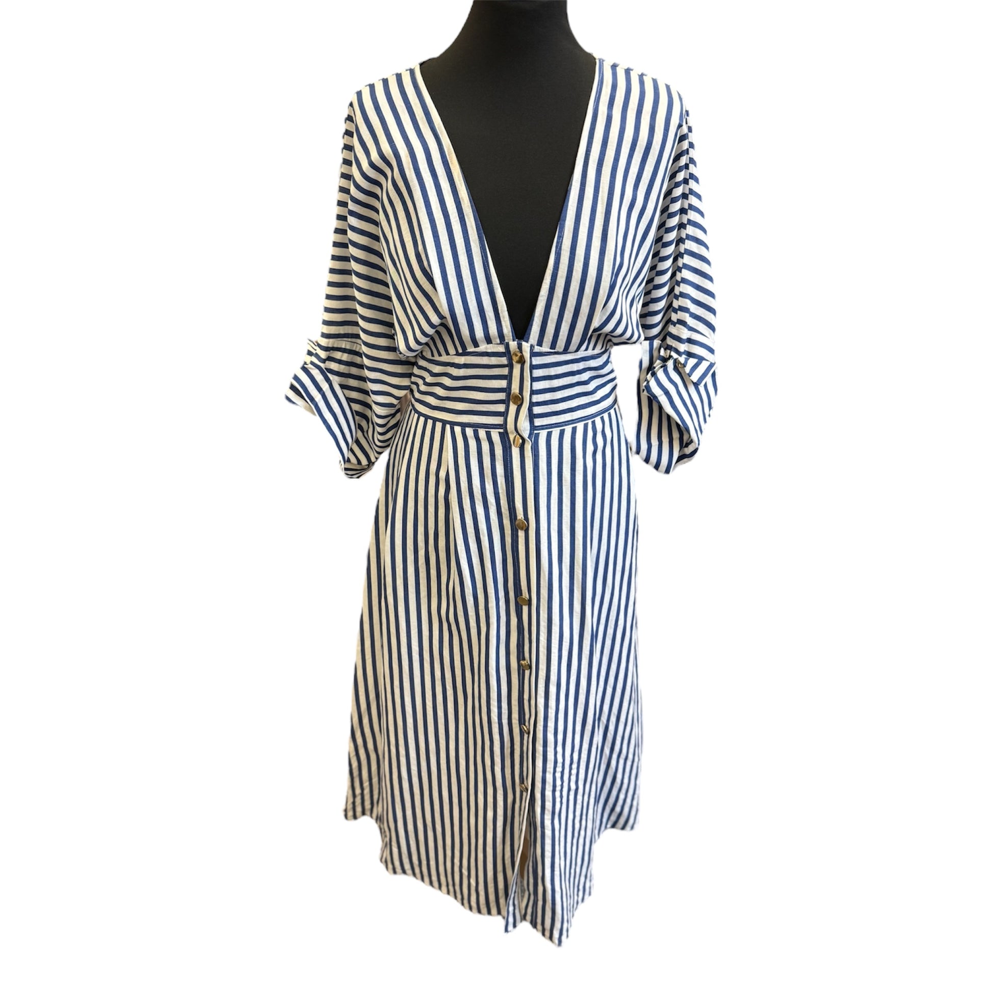 Zara stripe belted midi dress