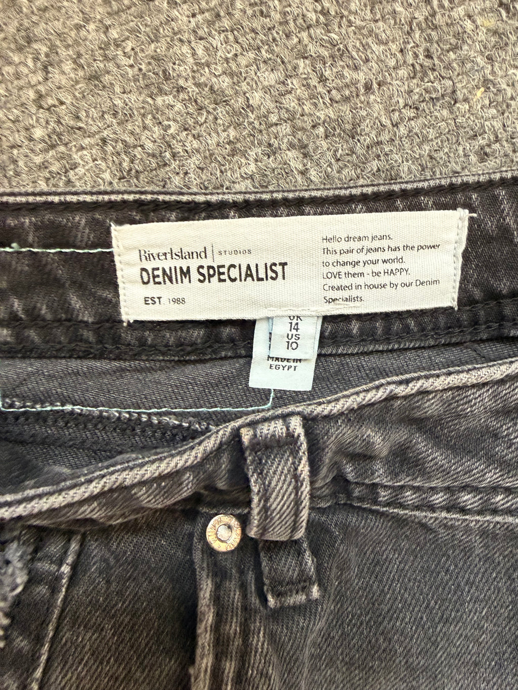 River Island black distressed look mom jeans