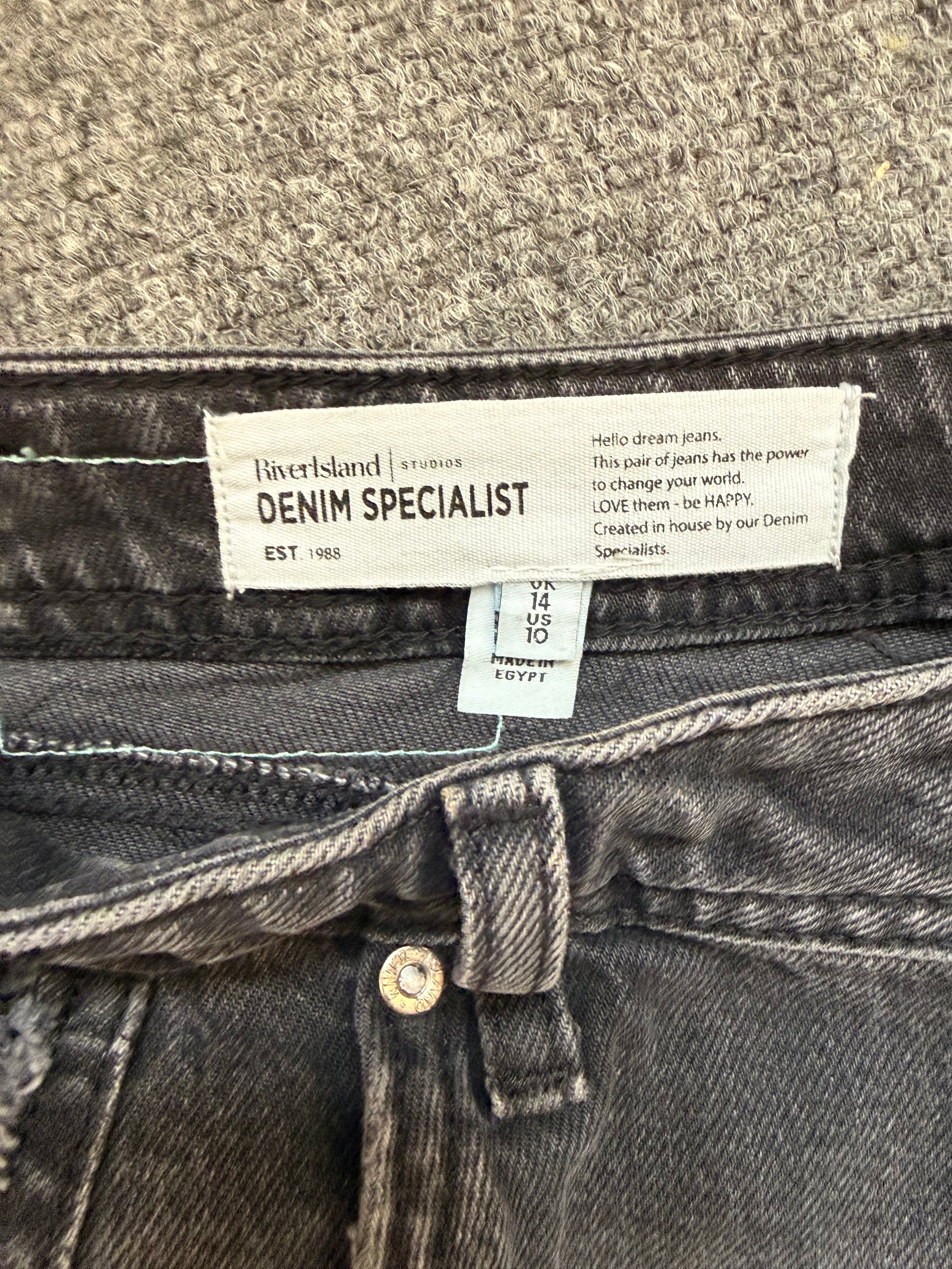 River Island black distressed look mom jeans