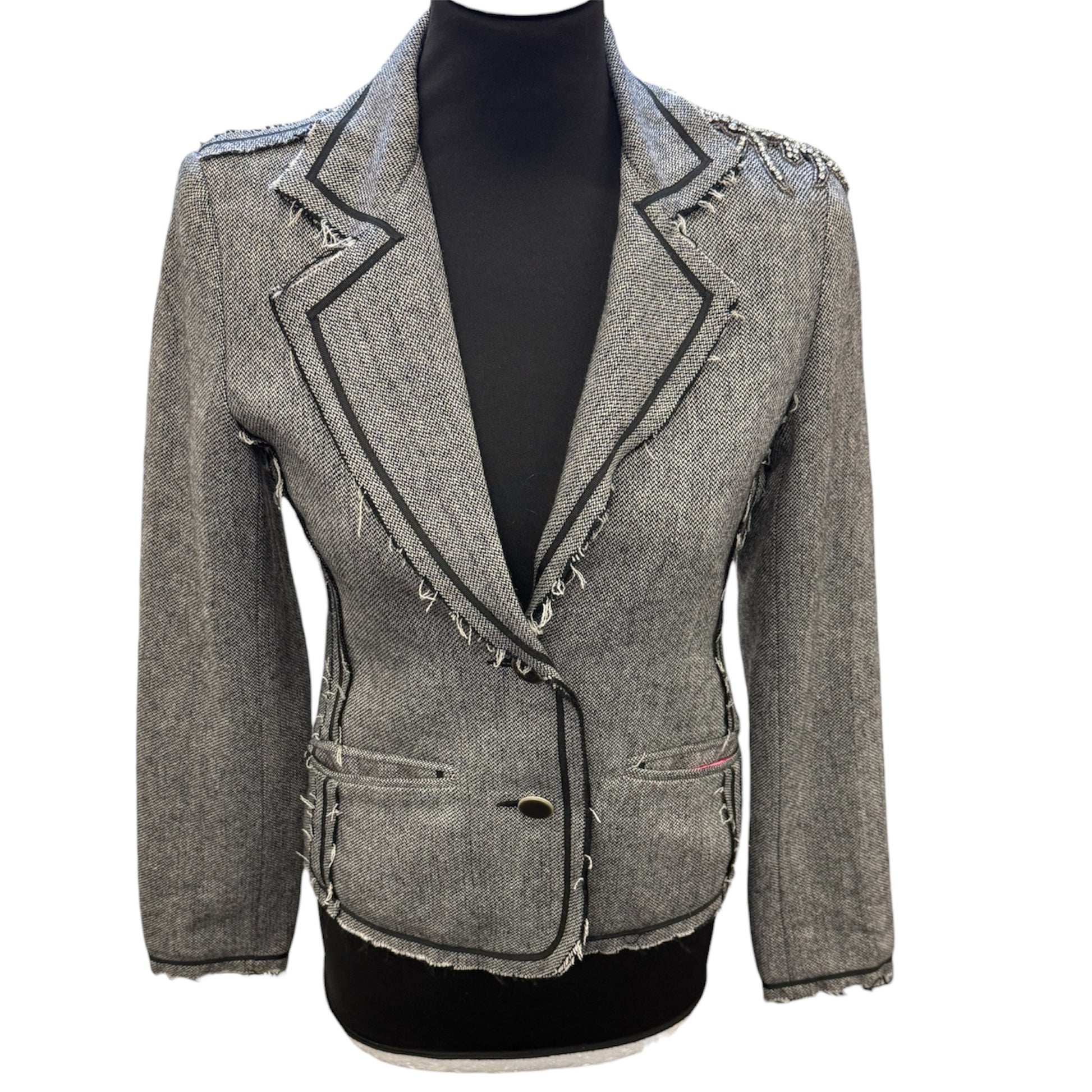 Coronet & Queens tweed diamanté detail jacket
