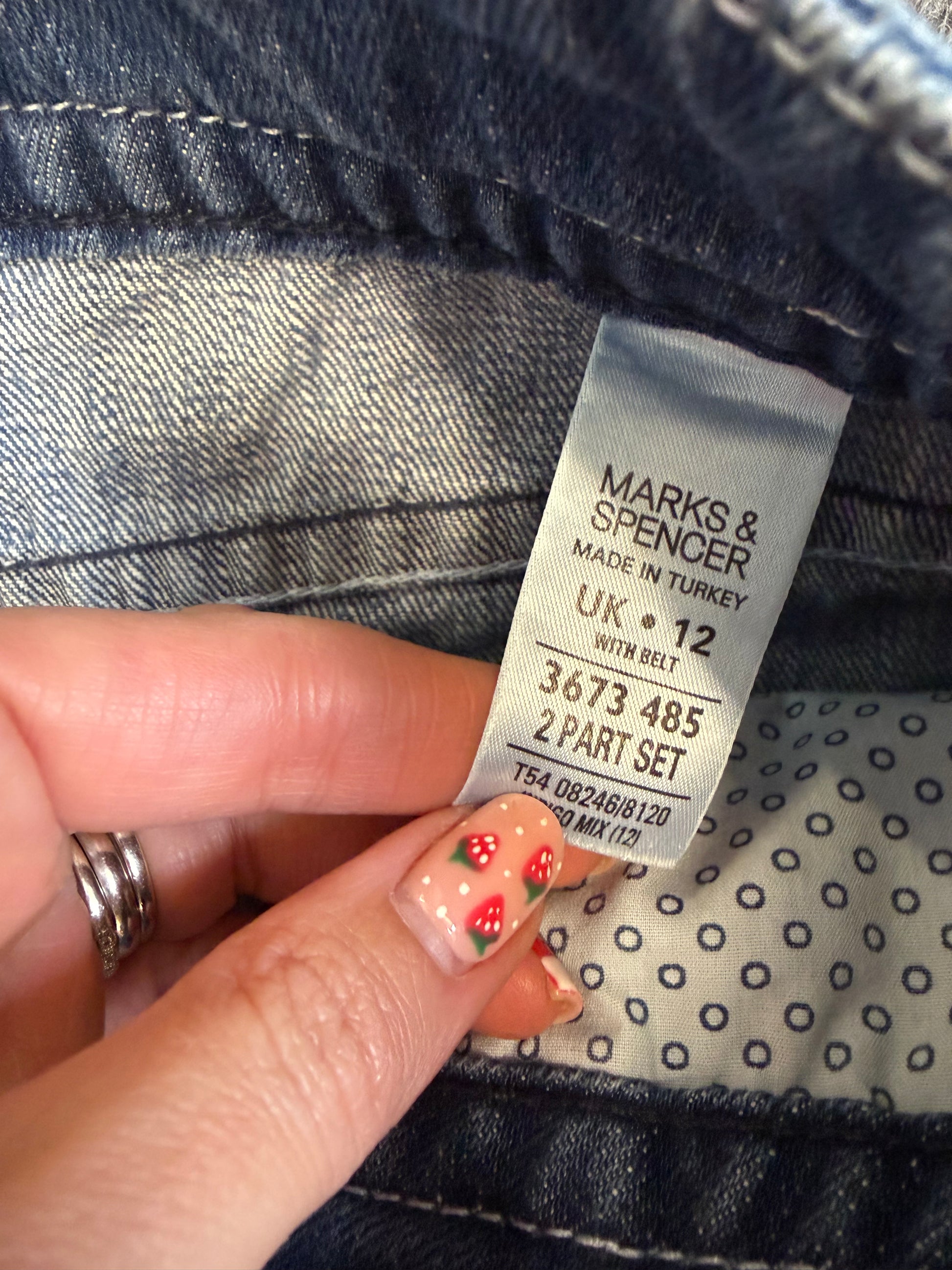 M&S knee length denim skirt