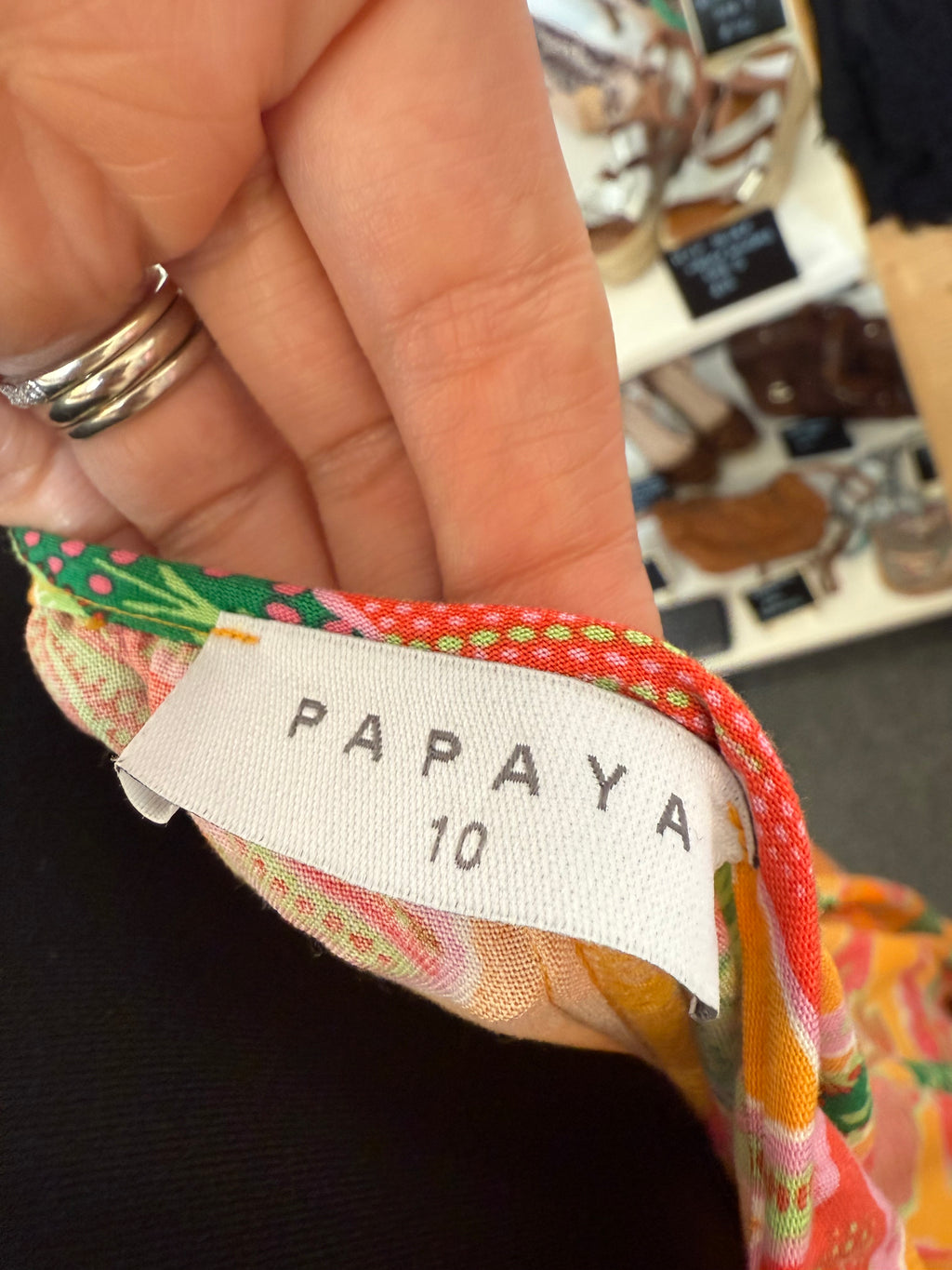 Papaya strappy belted floral maxi dress