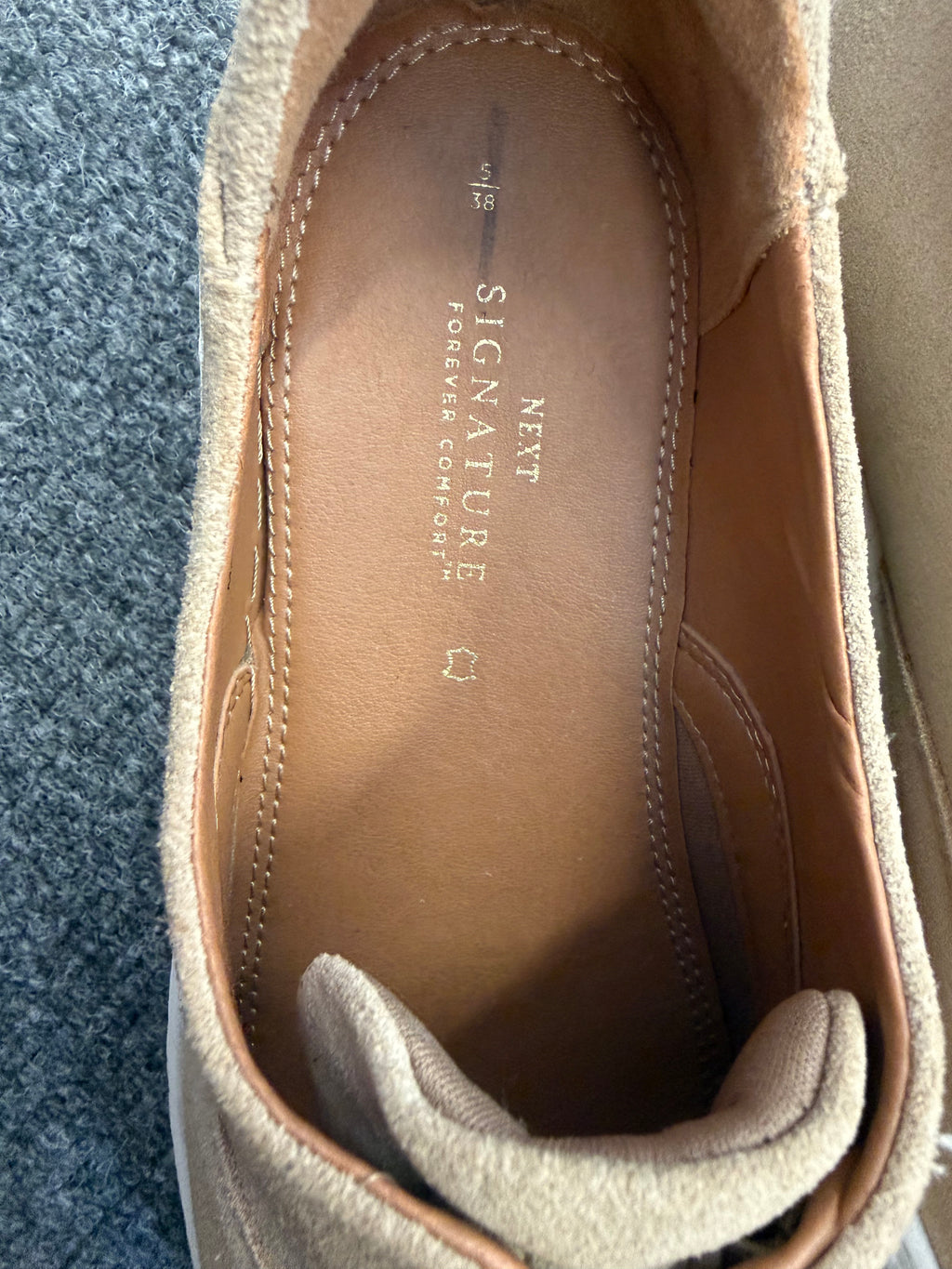 Next beige suede platform shoes