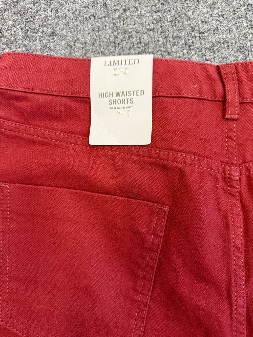 M&S burgundy denim shorts