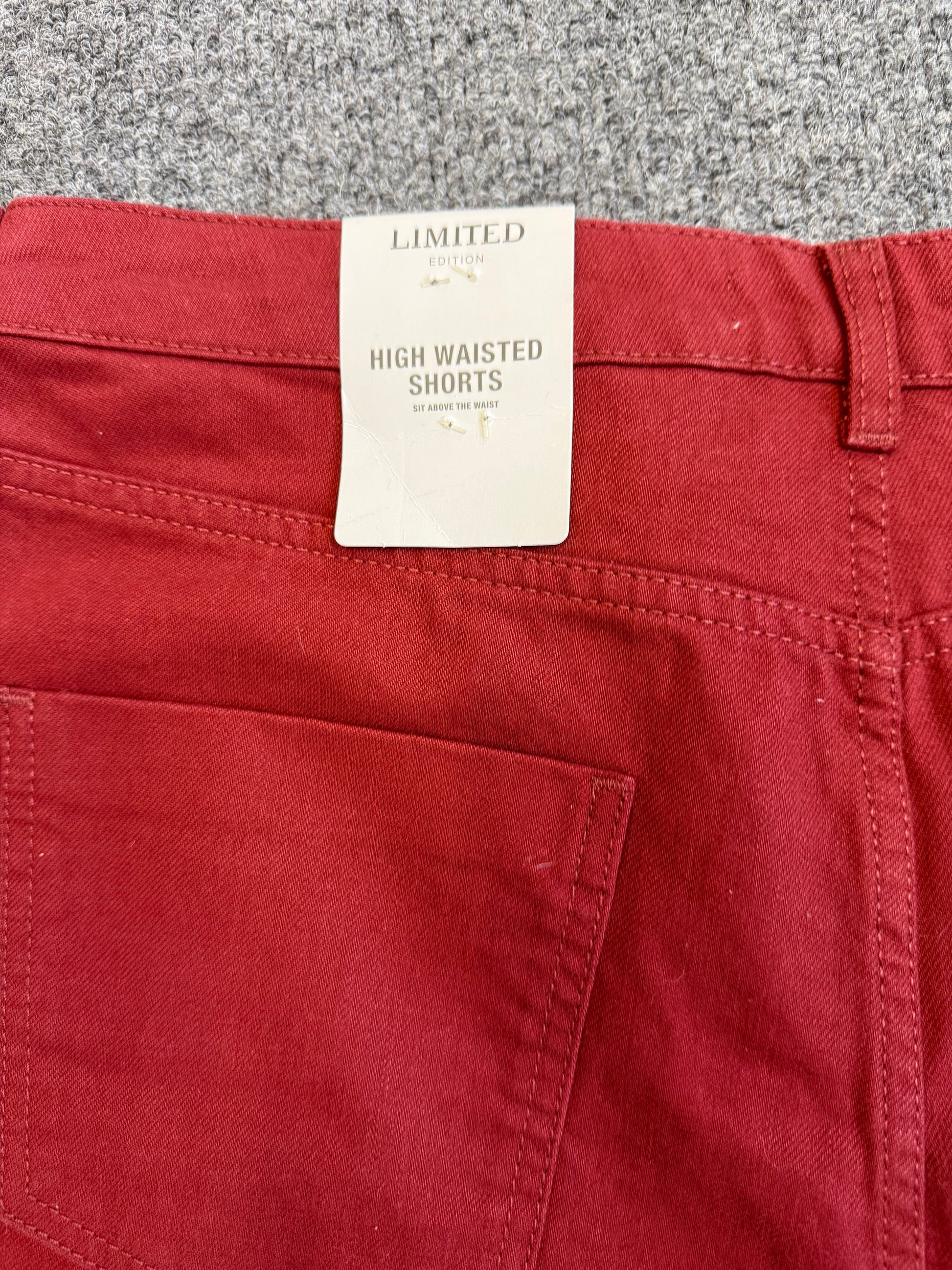 M&S burgundy denim shorts
