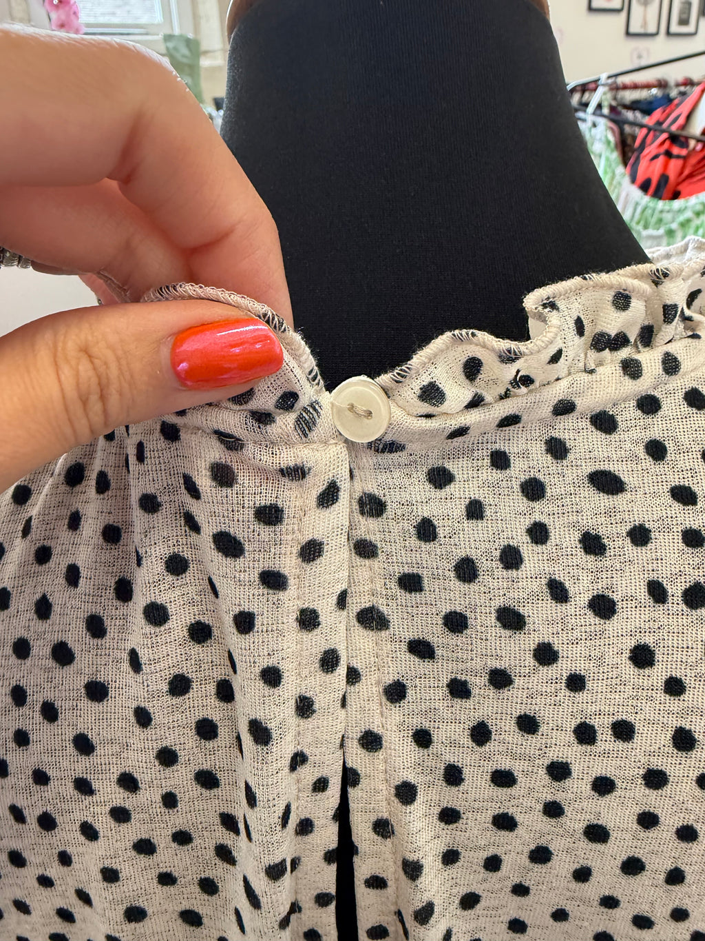 George polka dot high neck sleeveless blouse