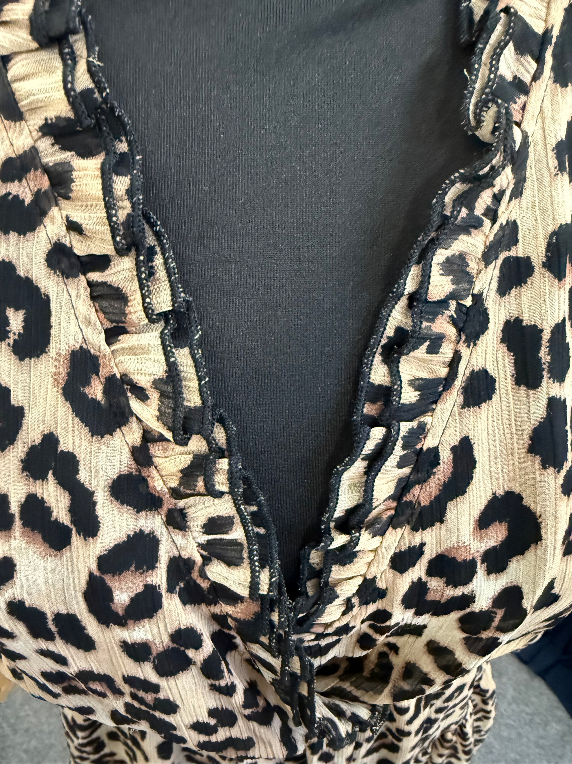 Zara leopard print frill detail mini dress