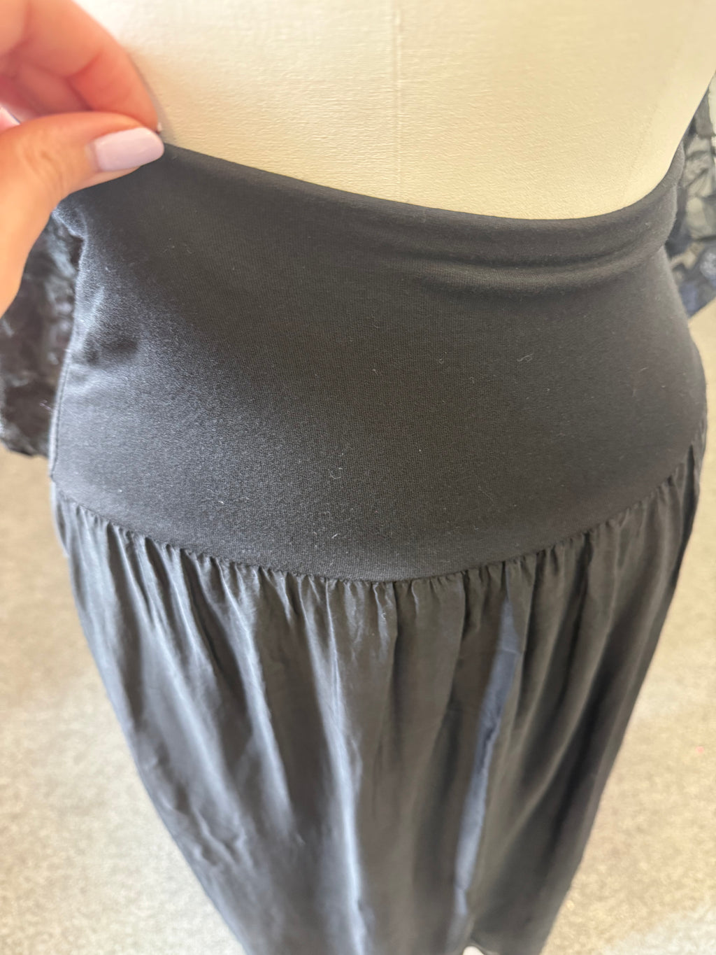Black high waist black lined maxi skirt