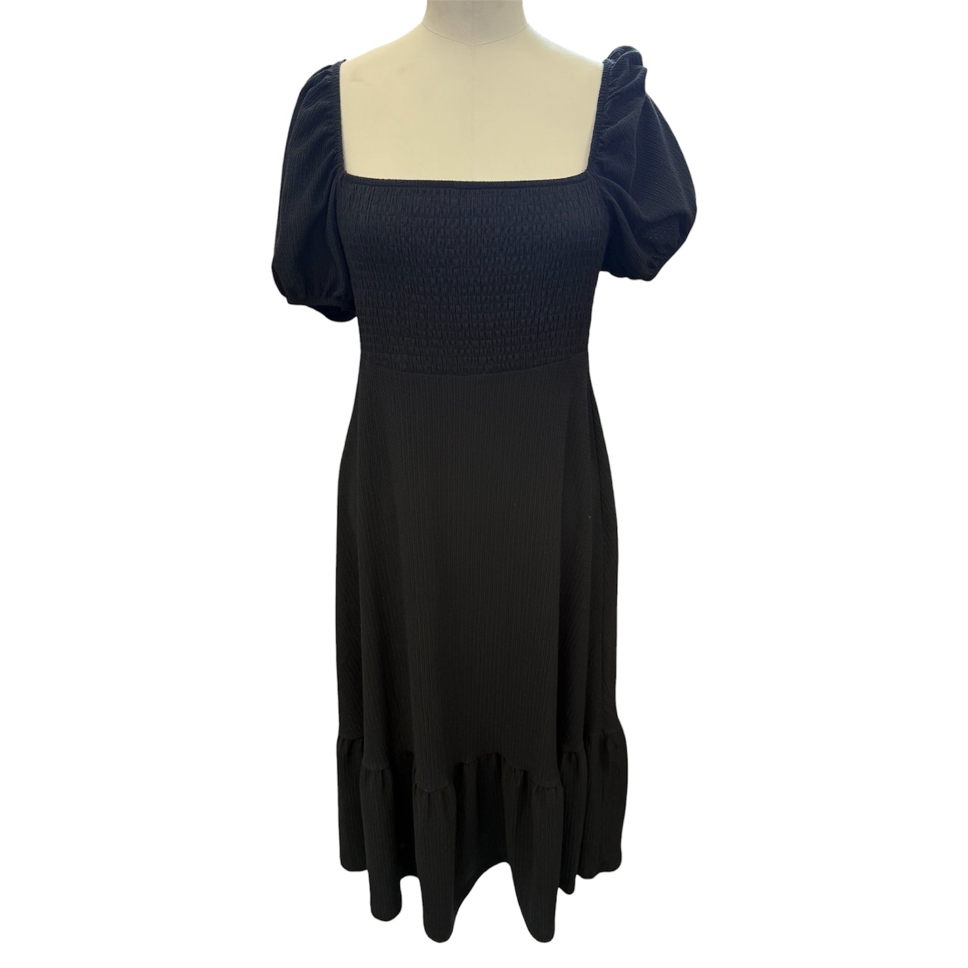 New Look off the shoulder black midi dress
